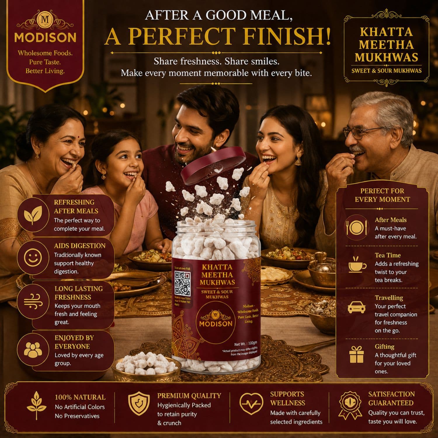 MODISON Khatta Meetha Indian Mouth Freshener Tangy 100g by Modison, view 4