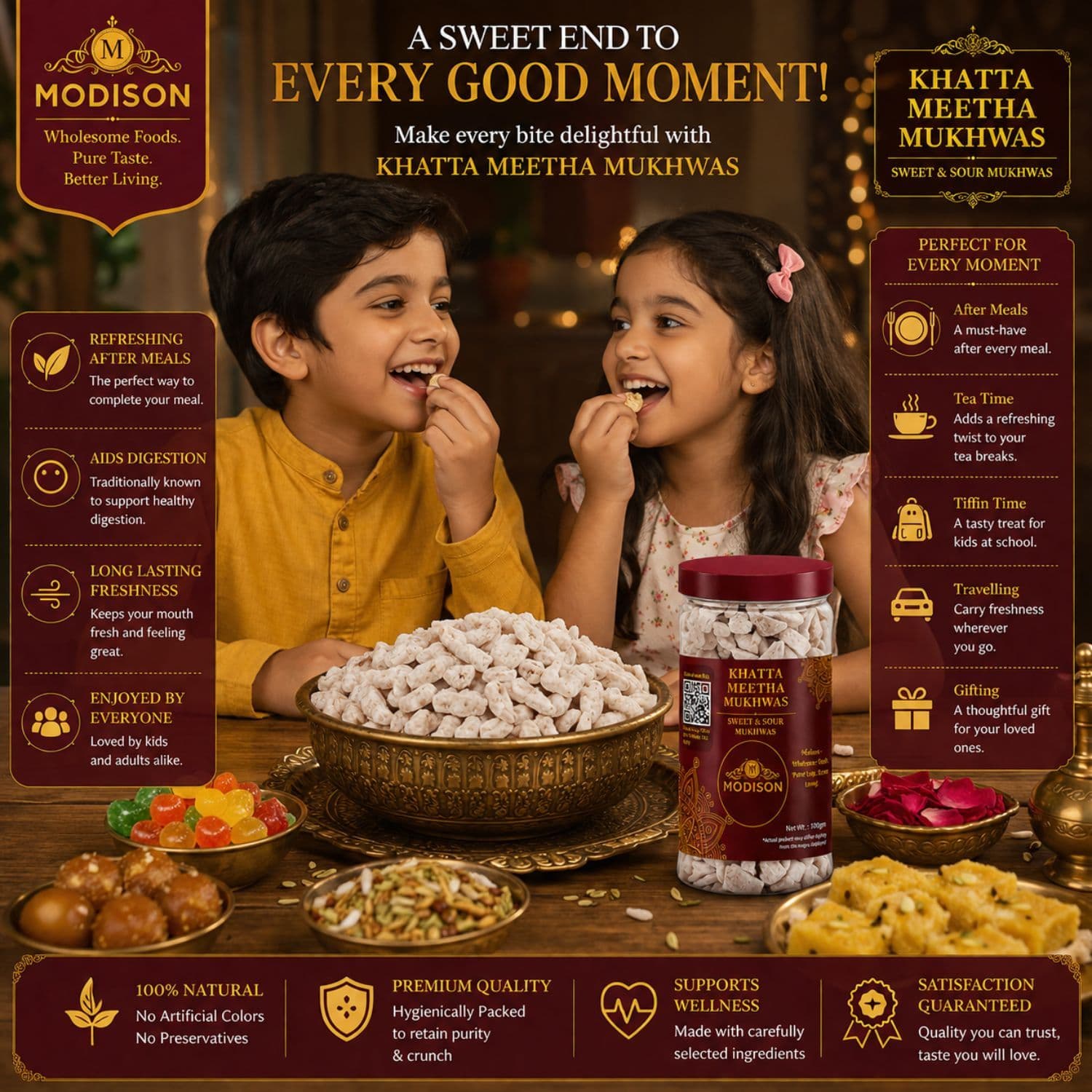 MODISON Khatta Meetha Indian Mouth Freshener Tangy 100g by Modison, view 7