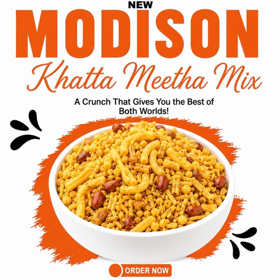 MODISON Khatta Meetha Mix Indian Namkeen Sweet Tangy Snack 180g
