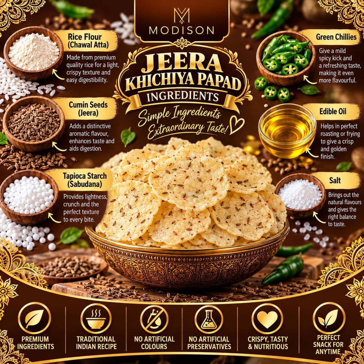 MODISON KHICHIYA PAPODDAMS JEERA (CUMIN) product image 2