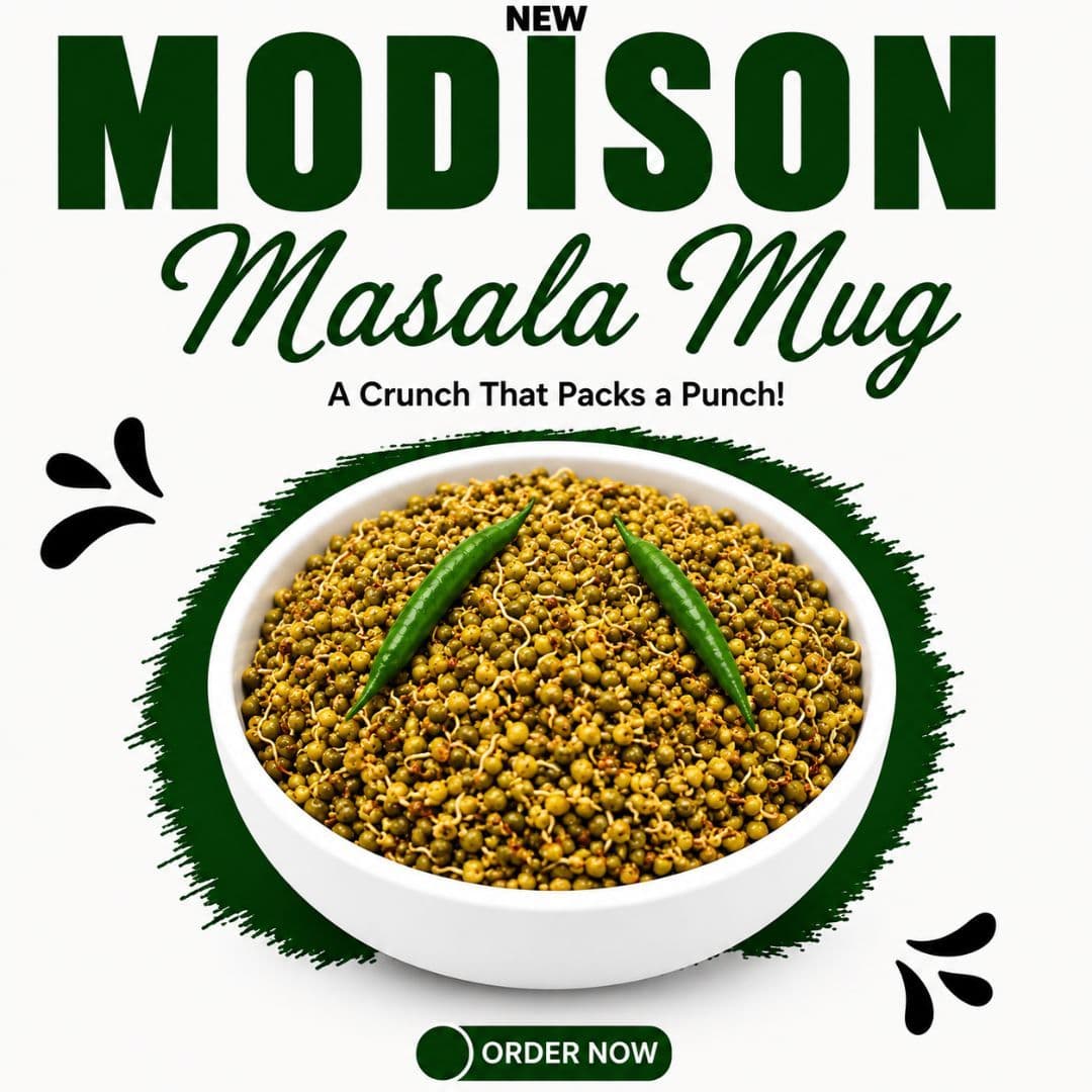 MODISON Masala Mug Healthy Snacks Roasted Mung Beans 180g