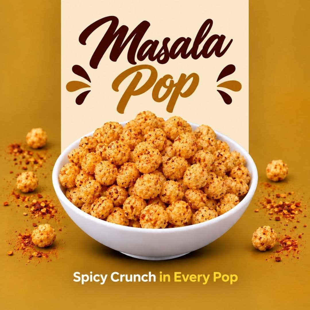 MODISON Masala Pop Indian Namkeen Crunchy Puffed Snack 180g
