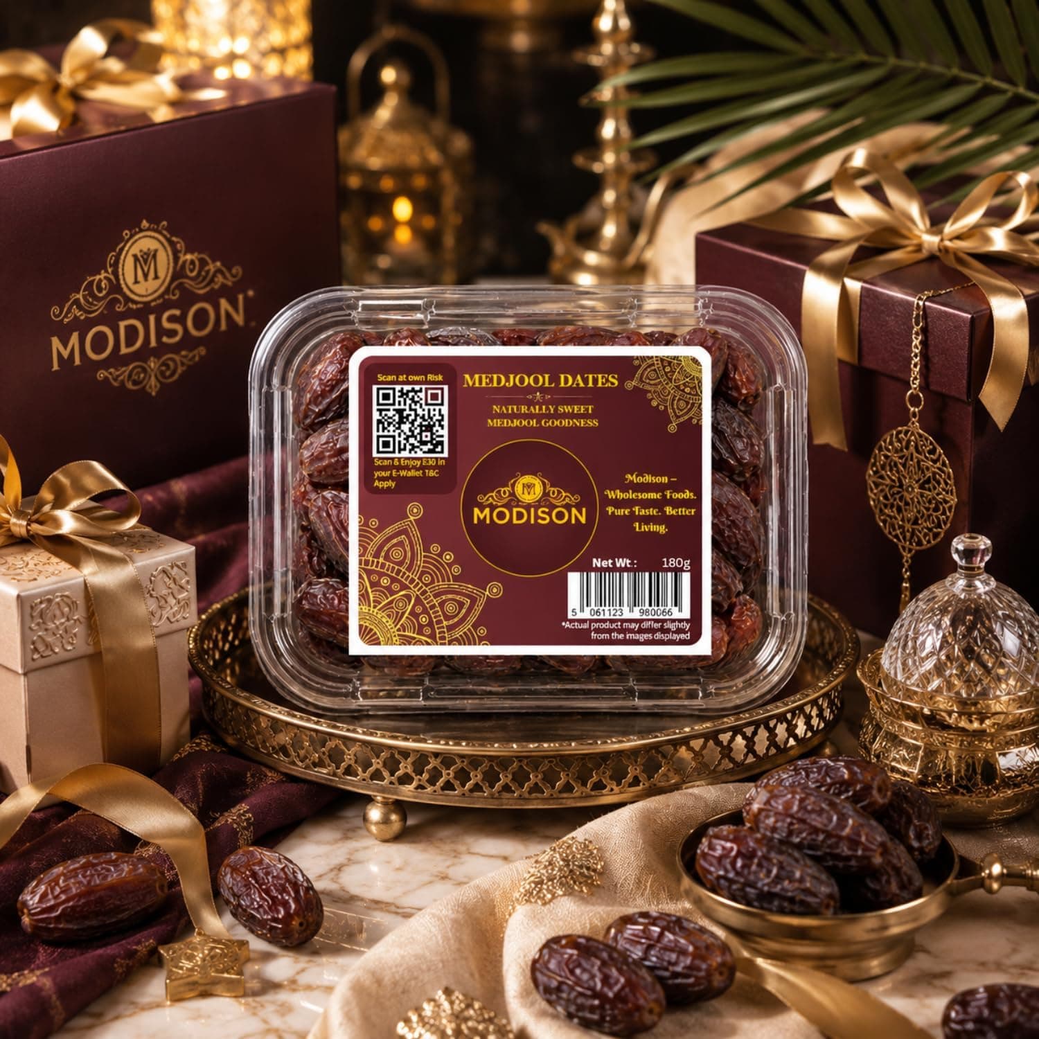MODISON Medjool Dates Indian Dry Fruit Jumbo Khajoor Natural 180g by Modison, view 3