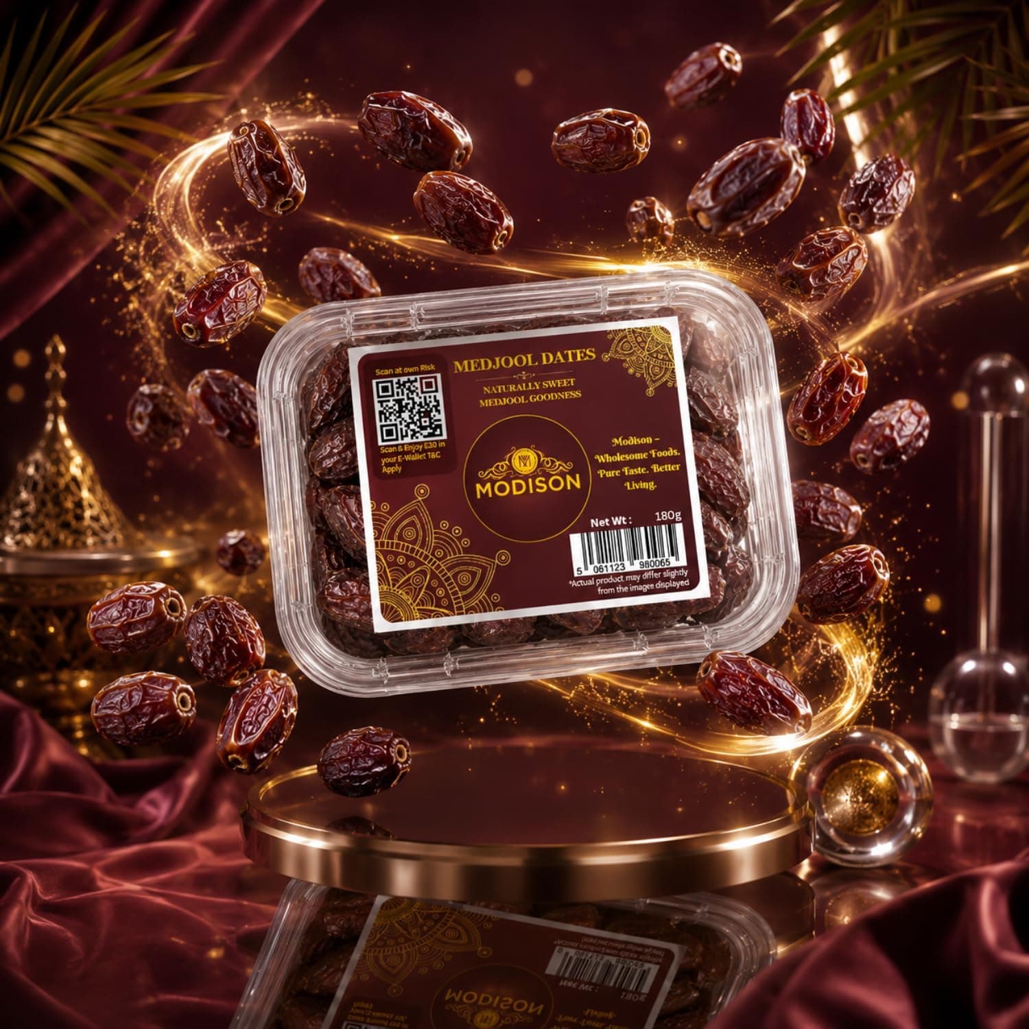 MODISON Medjool Dates Indian Dry Fruit Jumbo Khajoor Natural 180g by Modison, view 8