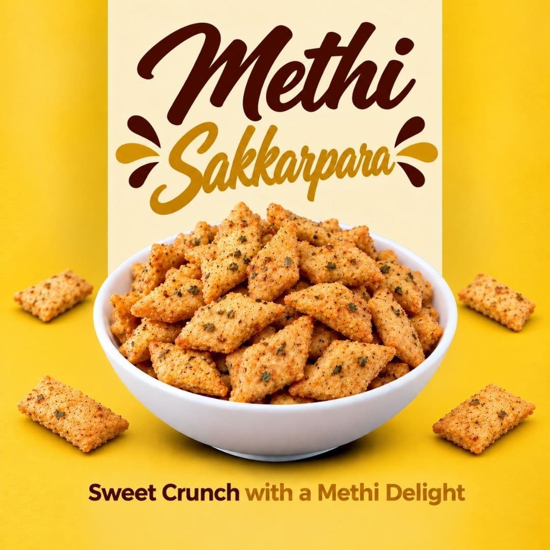 MODISON Methi Sakkarpara Indian Snacks Crispy Fenugreek 180g