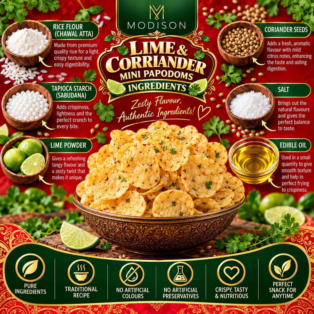 MODISON MINI PAPPODAMS LIME & CORRIANDER product image 2