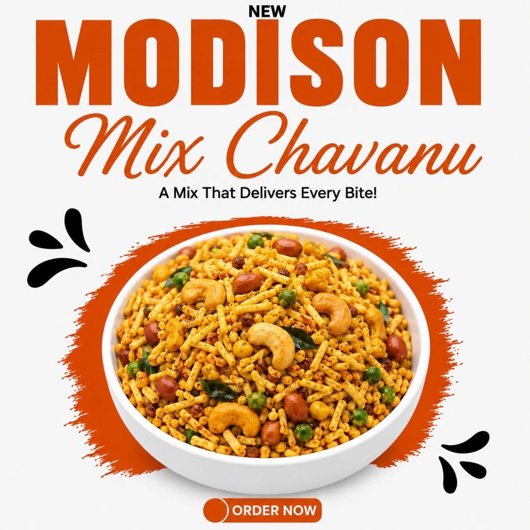 MODISON Mix Chavanu Indian Snacks Crunchy Spicy Mix 180g