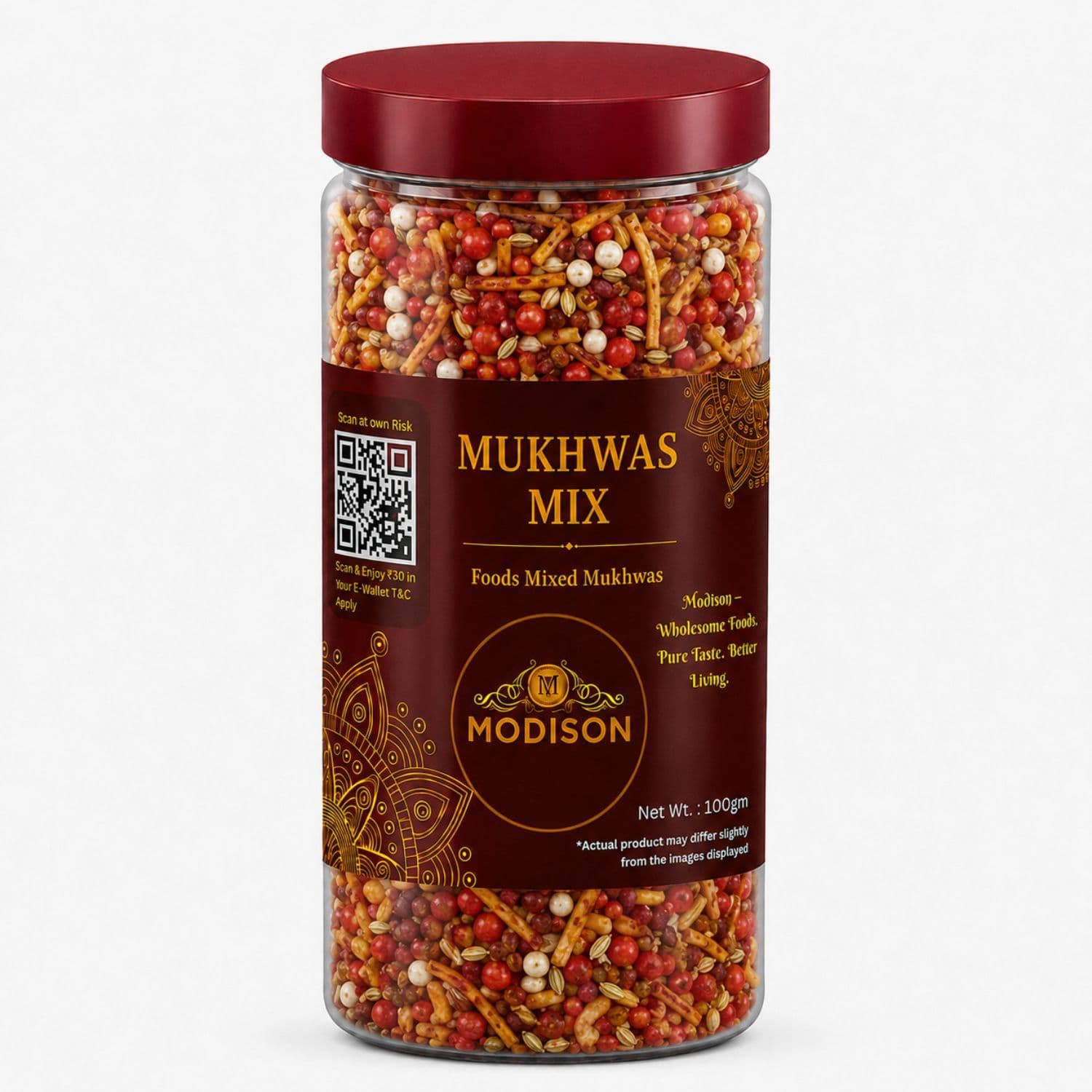 MODISON Mukhwas Mix Indian Mouth Freshener Rose Flavoured 100g by Modison, view 1