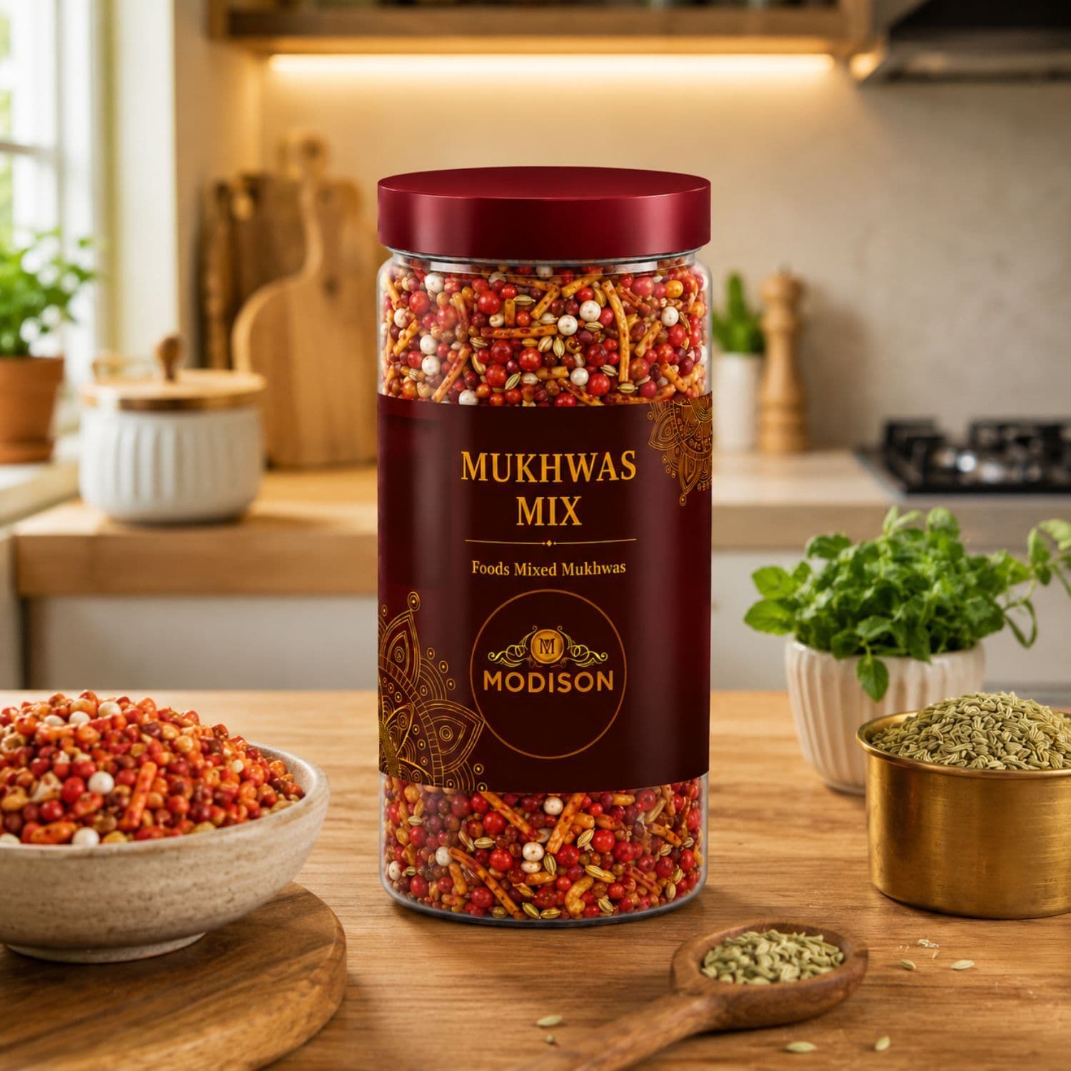 MODISON Mukhwas Mix Indian Mouth Freshener Rose Flavoured 100g by Modison, view 8