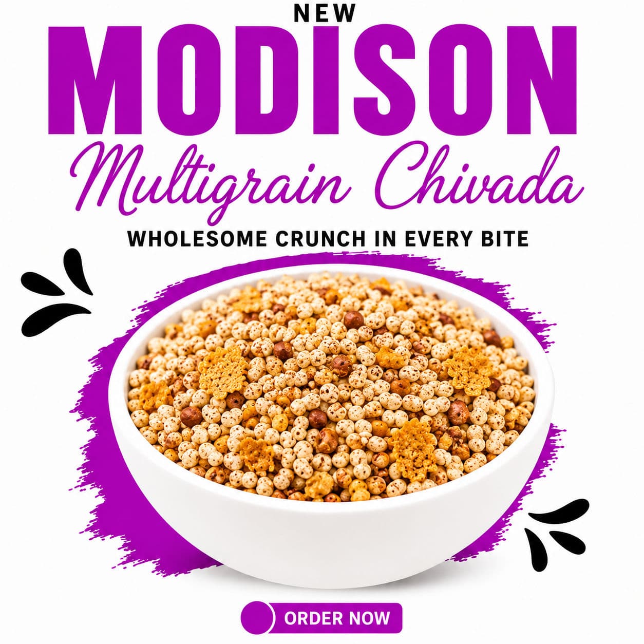 MODISON Multigrain Chivada Indian Namkeen Crispy Millet Blend 180g