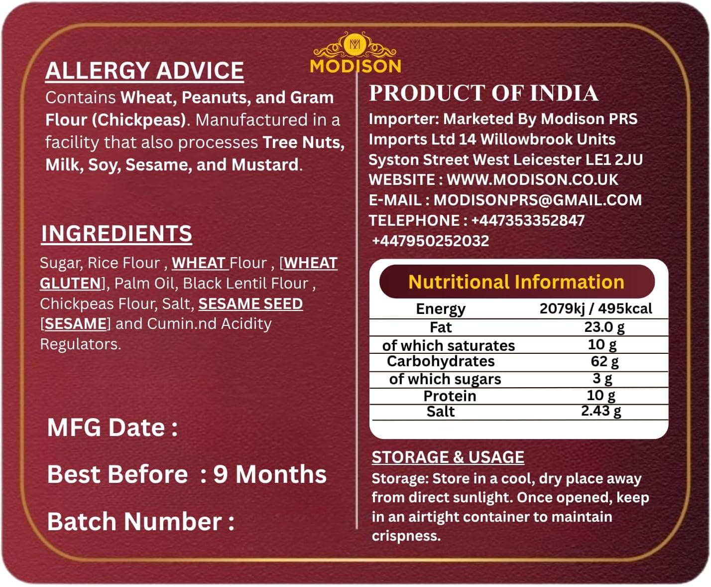 MODISON Murukku Indian Namkeen Snack Crispy Traditional 200g by Modison, view 9
