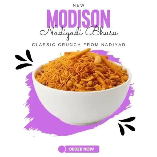 MODISON Nadiyadi Bhusu Indian Snacks Crispy Gujarati Farsan 180g