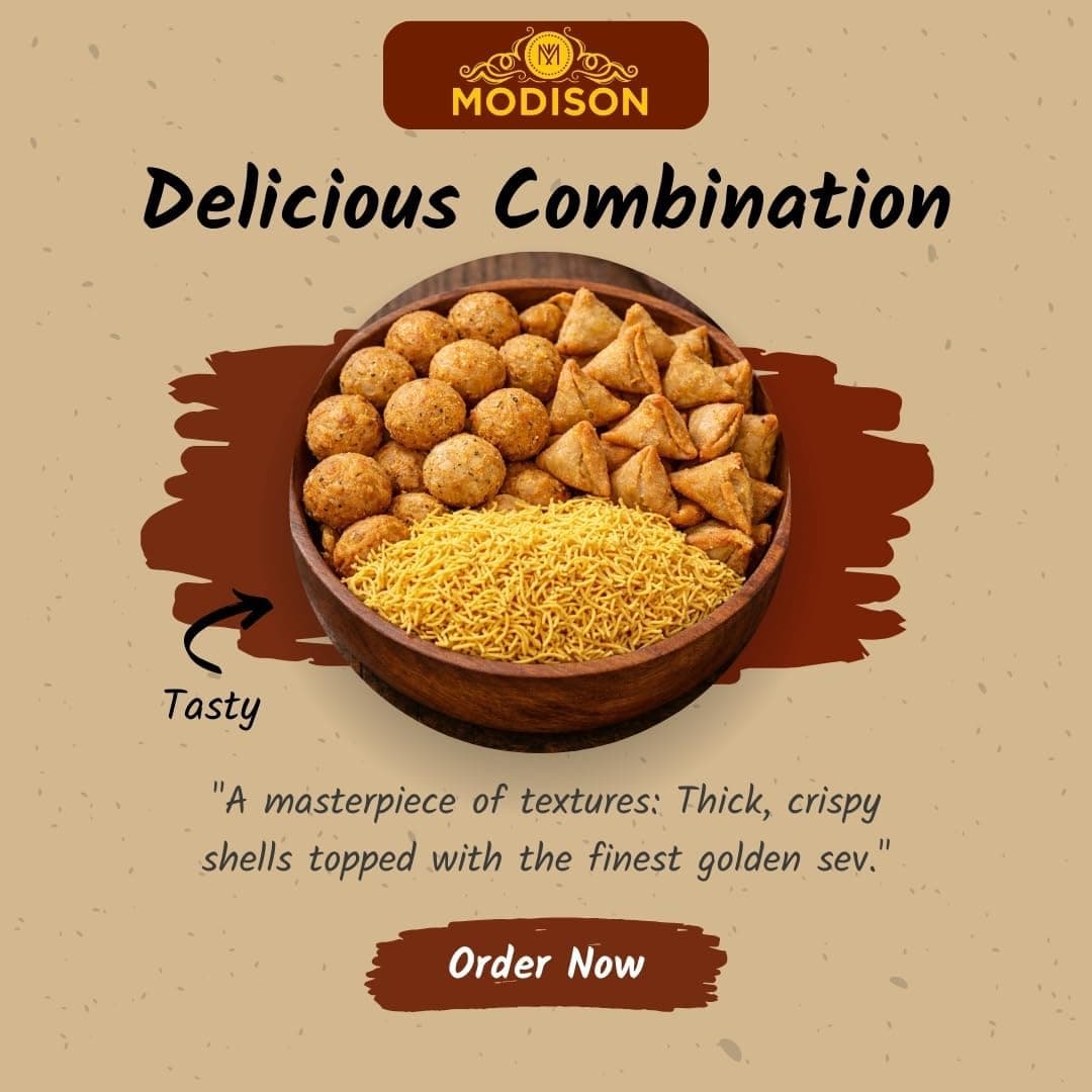 MODISON Namkeen Combo Indian Snacks 540g Party Mix 3 Pack by Modison, view 5