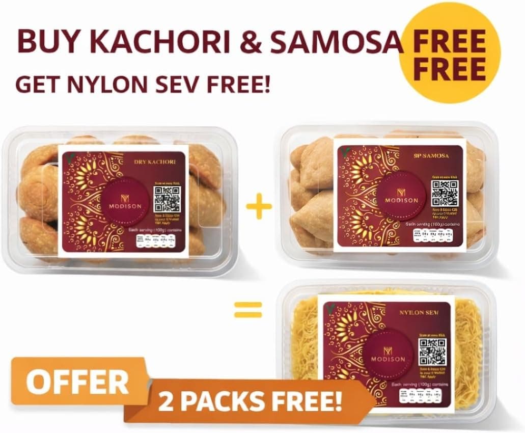 MODISON Namkeen Combo Indian Snacks 540g Party Mix 3 Pack by Modison, view 8