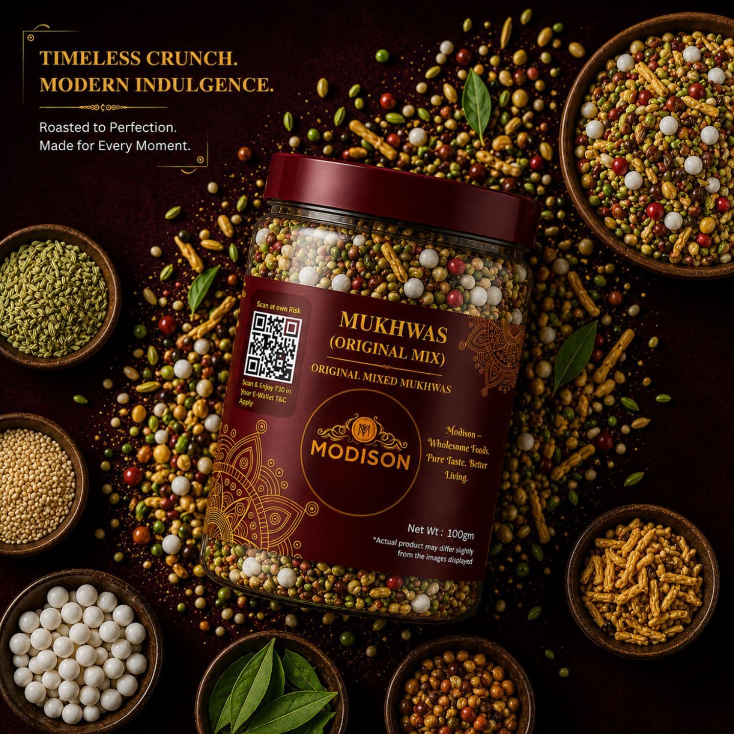 MODISON Original Mix Indian Mouth Freshener Crunchy Saunf 100g by Modison, view 3