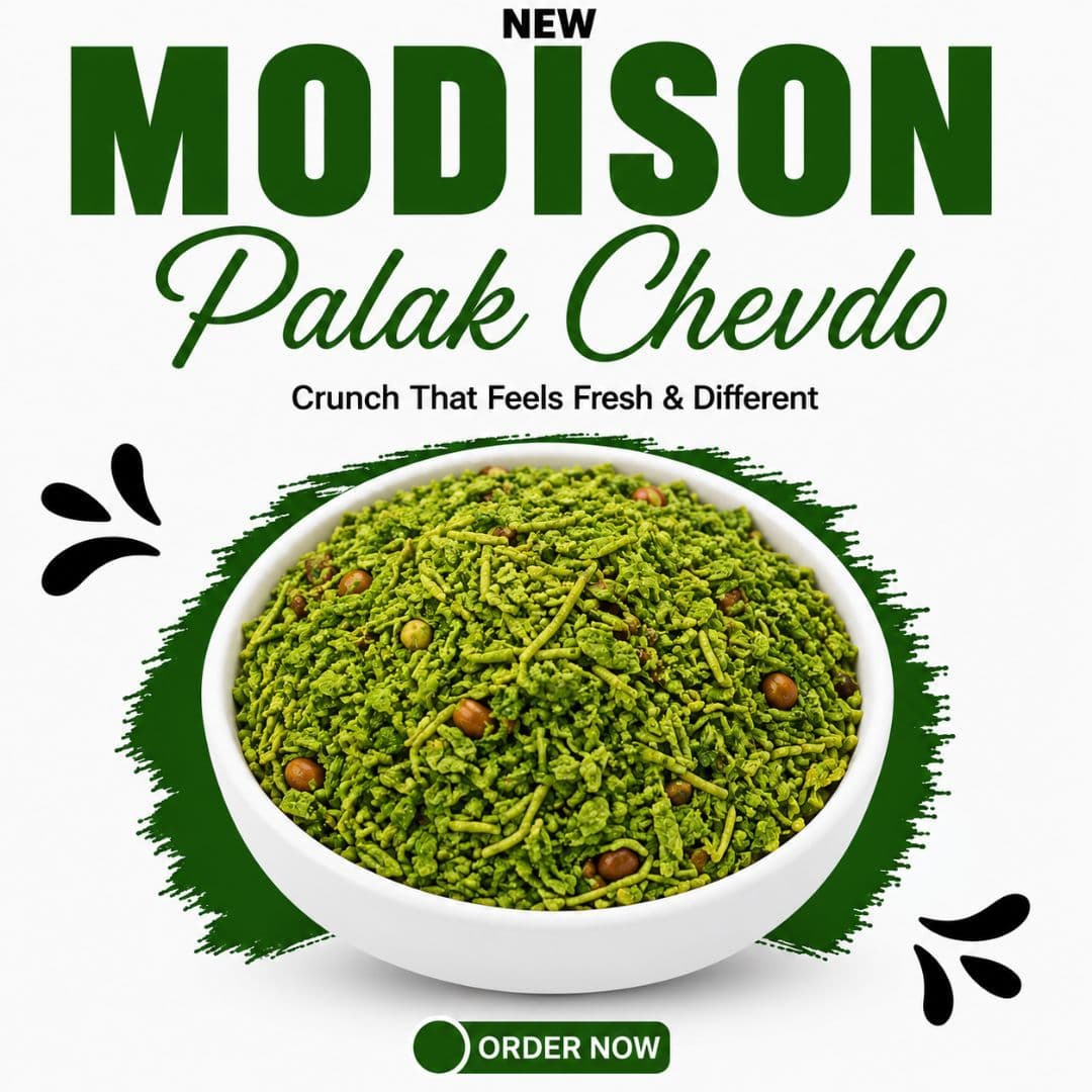 MODISON Palak Chevdo Indian Snacks Spinach Mix 180g
