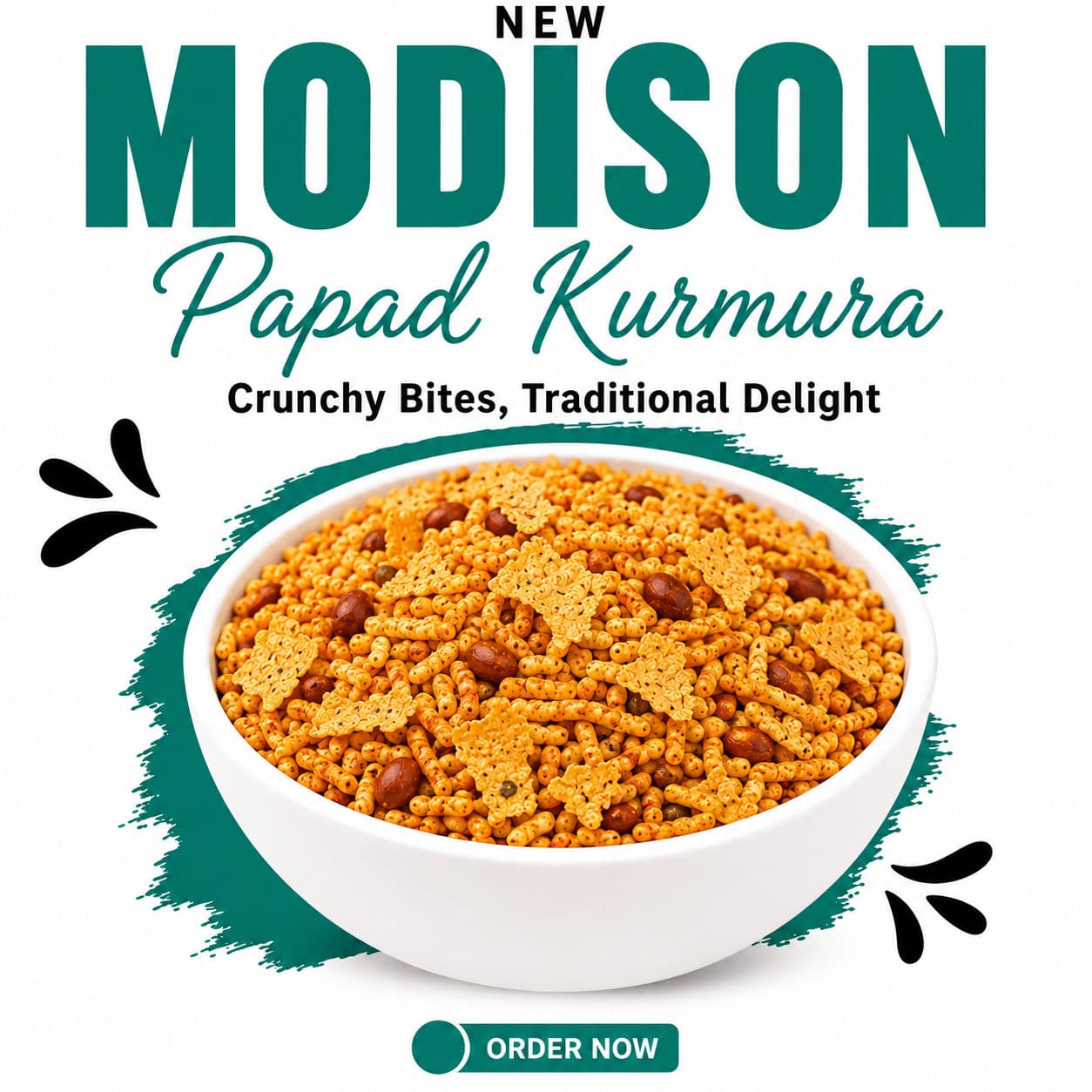 MODISON Papad Kurmura Indian Namkeen Crispy Puffed Rice 180g
