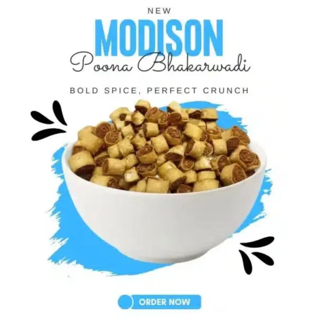 MODISON Poona Bhakarwadi Indian Namkeen Crispy Maharashtrian 360g