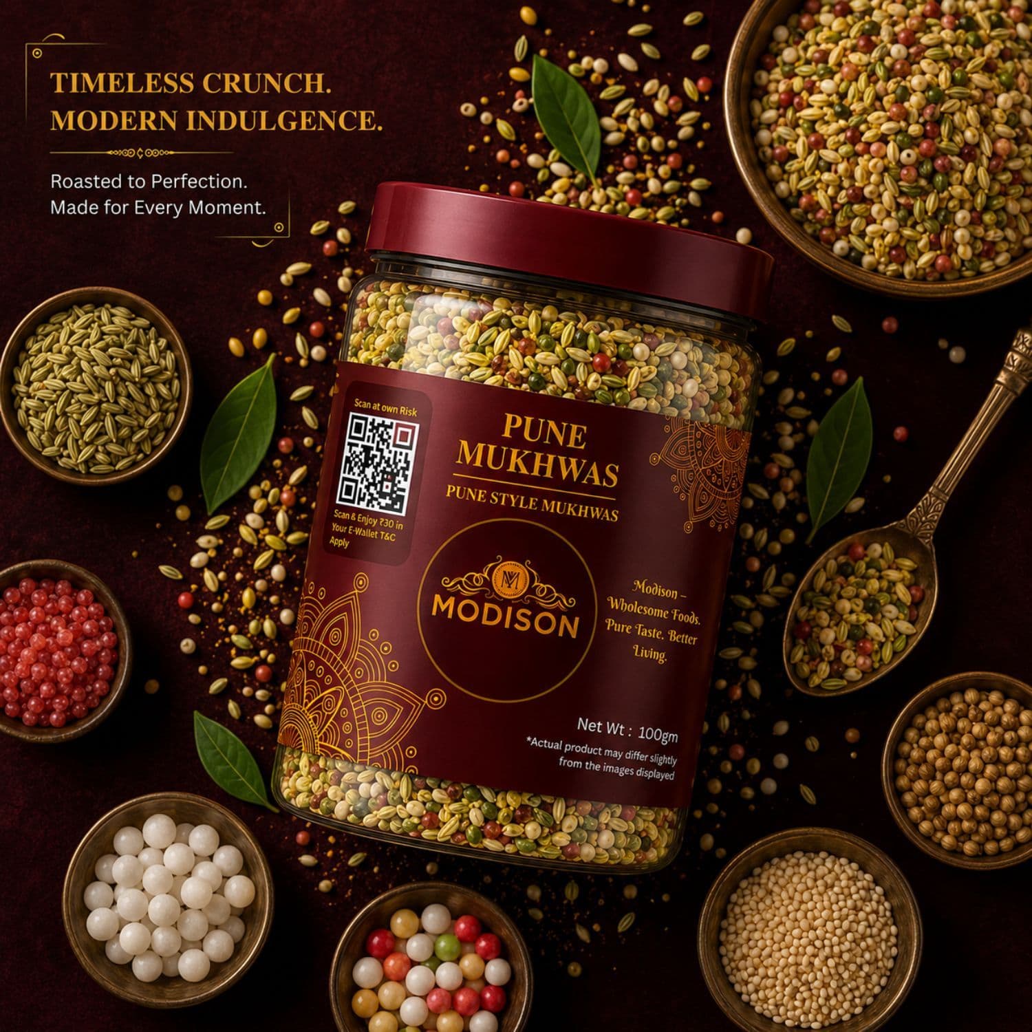 MODISON Pune Mukhwas Indian Mouth Freshener Fennel Coriander 100g by Modison, view 3