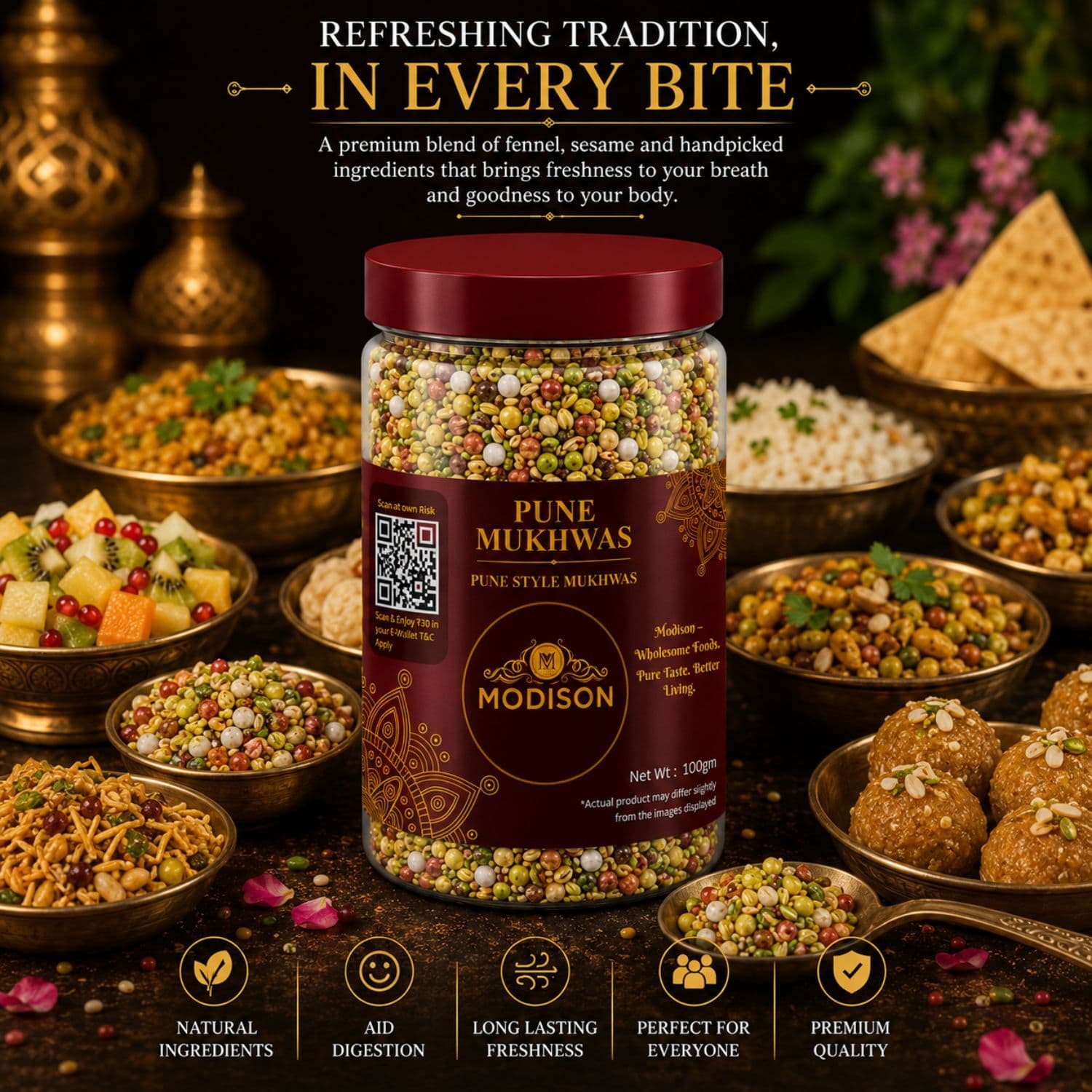 MODISON Pune Mukhwas Indian Mouth Freshener Fennel Coriander 100g by Modison, view 8