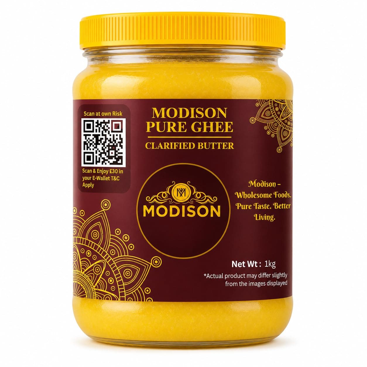 MODISON Pure Ghee Clarified Butter Pure Milk Fat 1kg by Modison, view 1