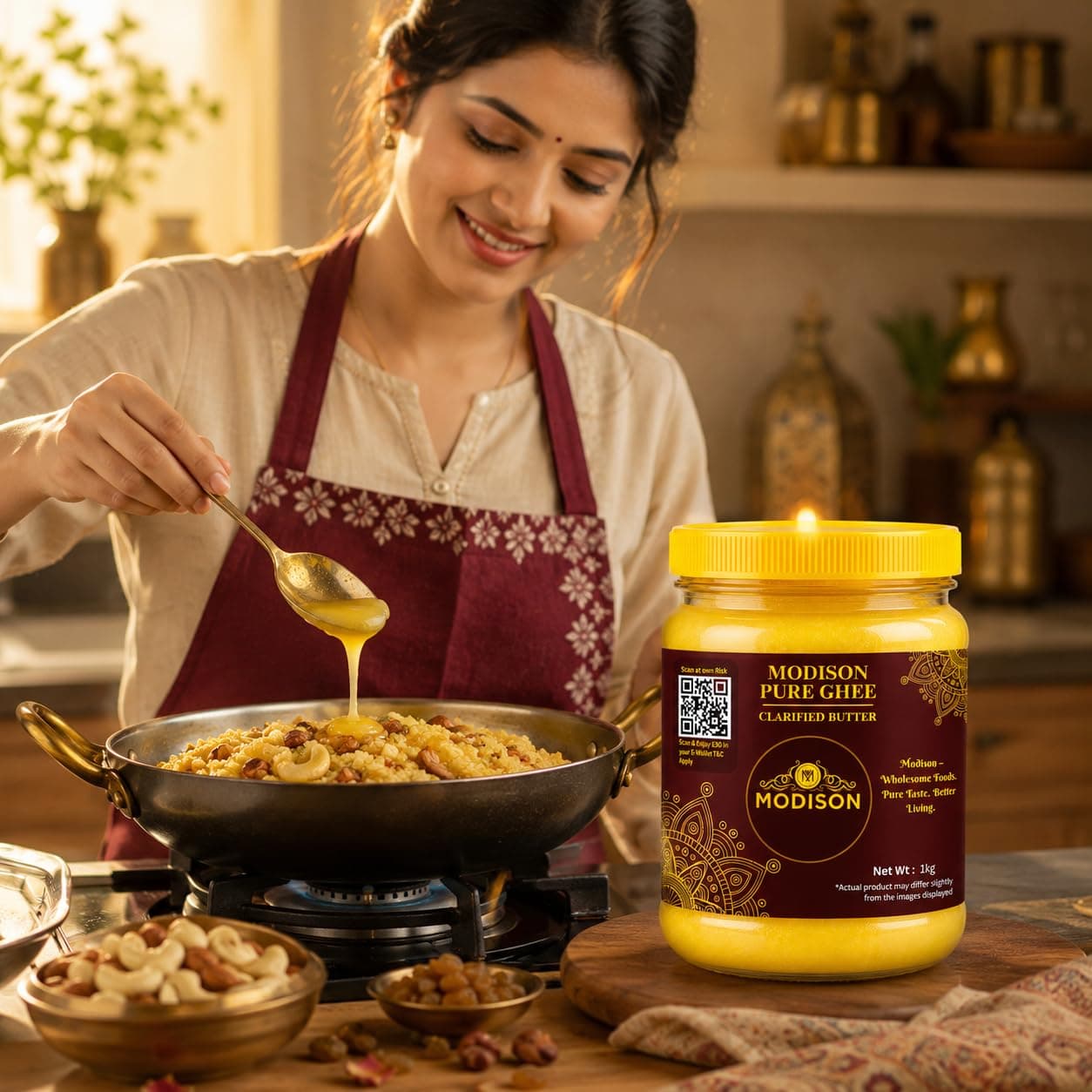 MODISON Pure Ghee Clarified Butter Pure Milk Fat 1kg by Modison, view 4