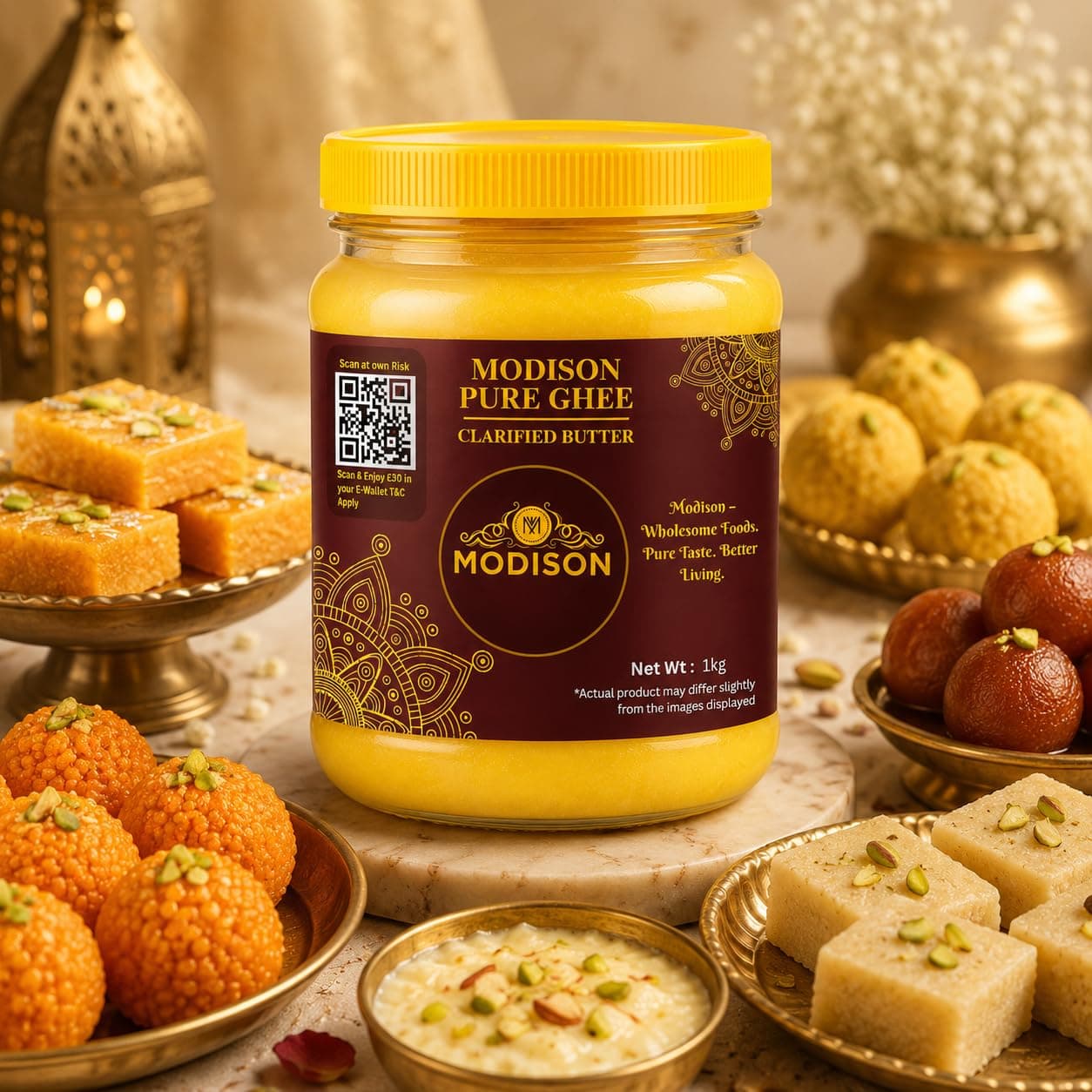 MODISON Pure Ghee Clarified Butter Pure Milk Fat 1kg by Modison, view 6