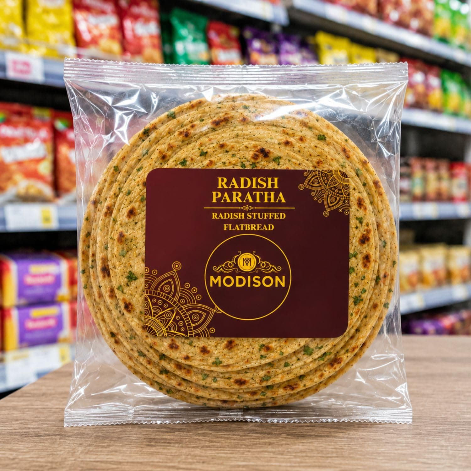 MODISON Radish Paratha Traditional Indian Flatbread Frozen 360g by Modison, view 6