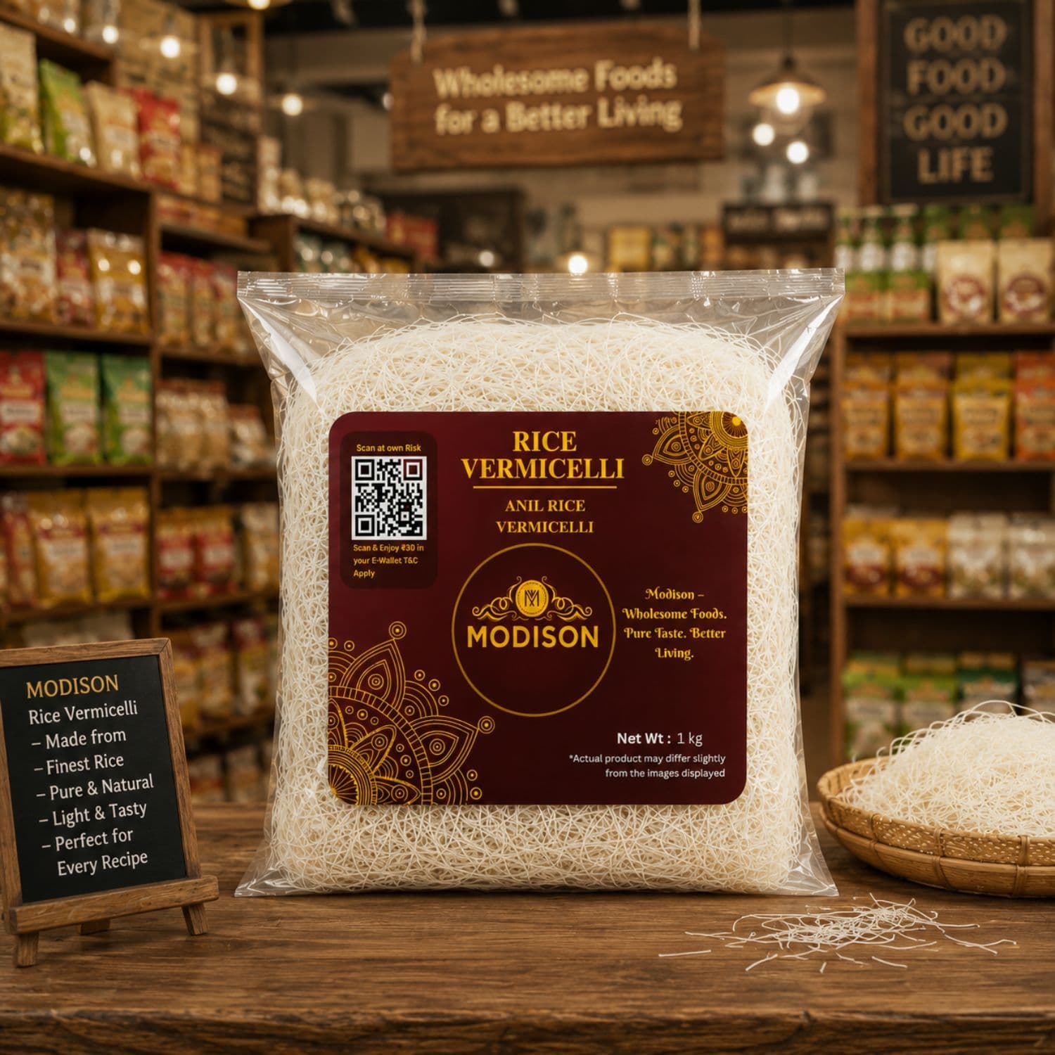 MODISON Rice Vermicelli Rice Noodles Ready to Cook 1kg by Modison, view 5