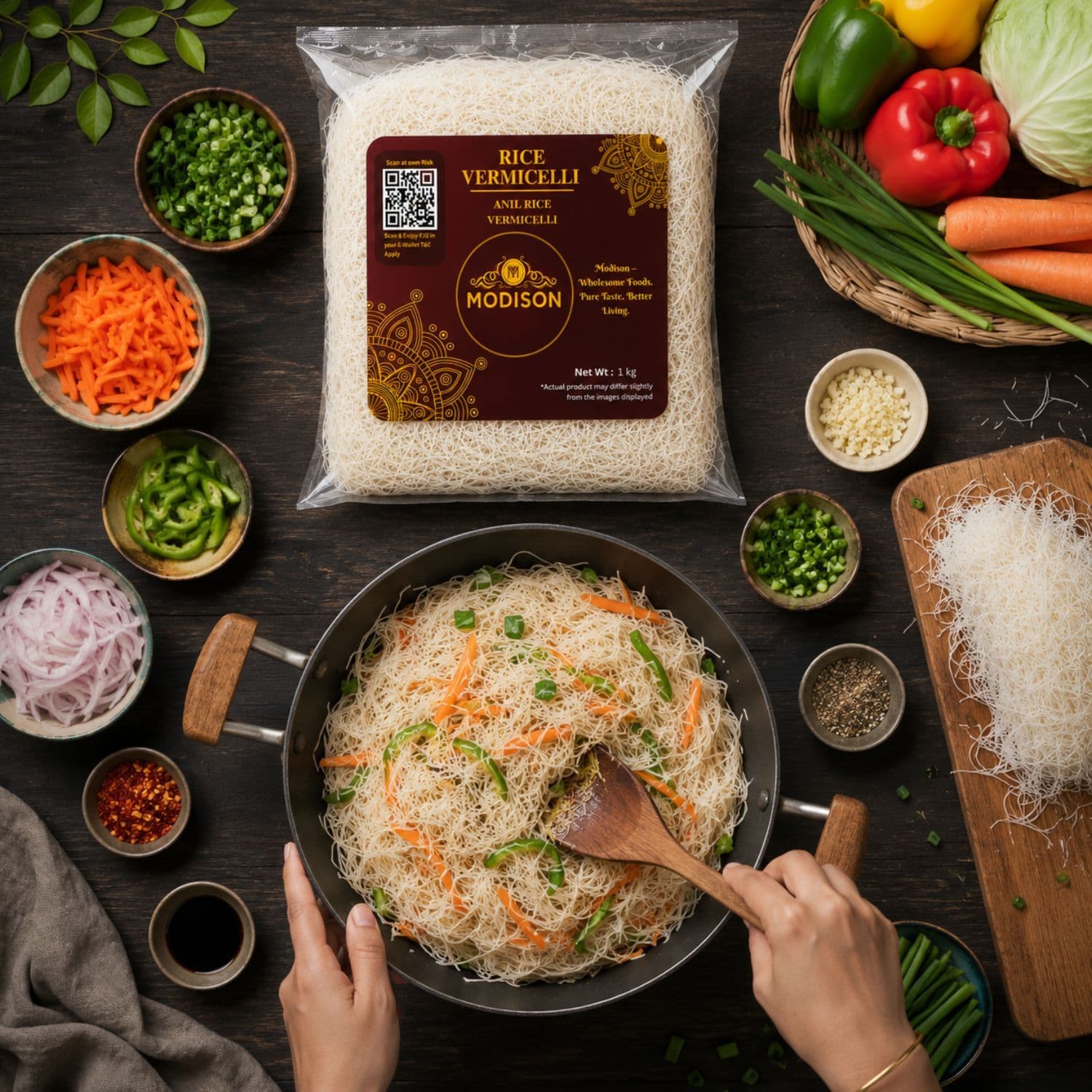 MODISON Rice Vermicelli Rice Noodles Ready to Cook 1kg by Modison, view 8