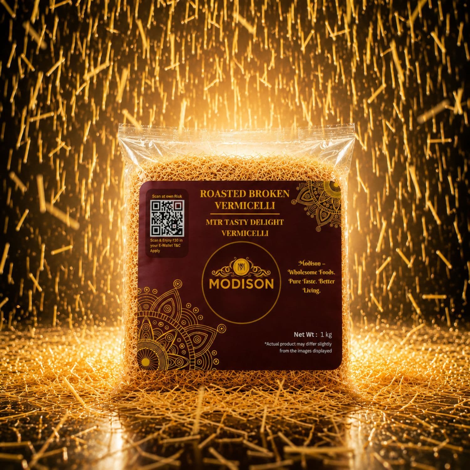 MODISON Roasted Broken Vermicelli, Wheat Semolina Sevai, 1 kg by Modison, view 5