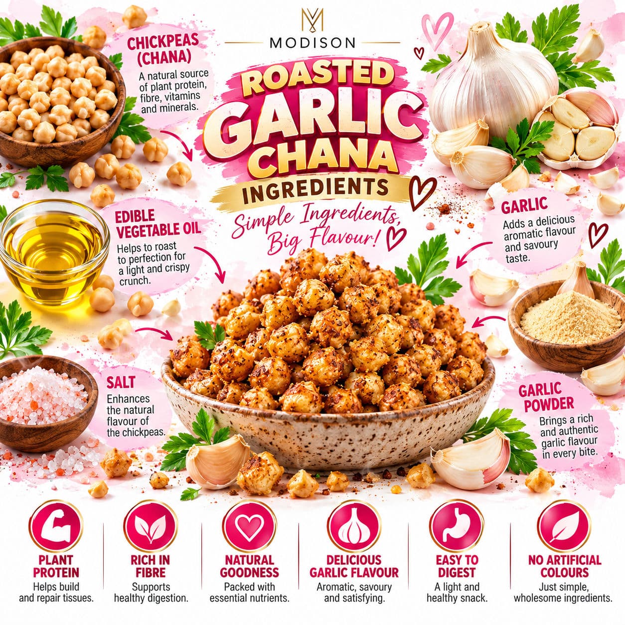 MODISON ROASTED CHANA (CHICKPEAS) GARLIC FLAVOUR alternate image