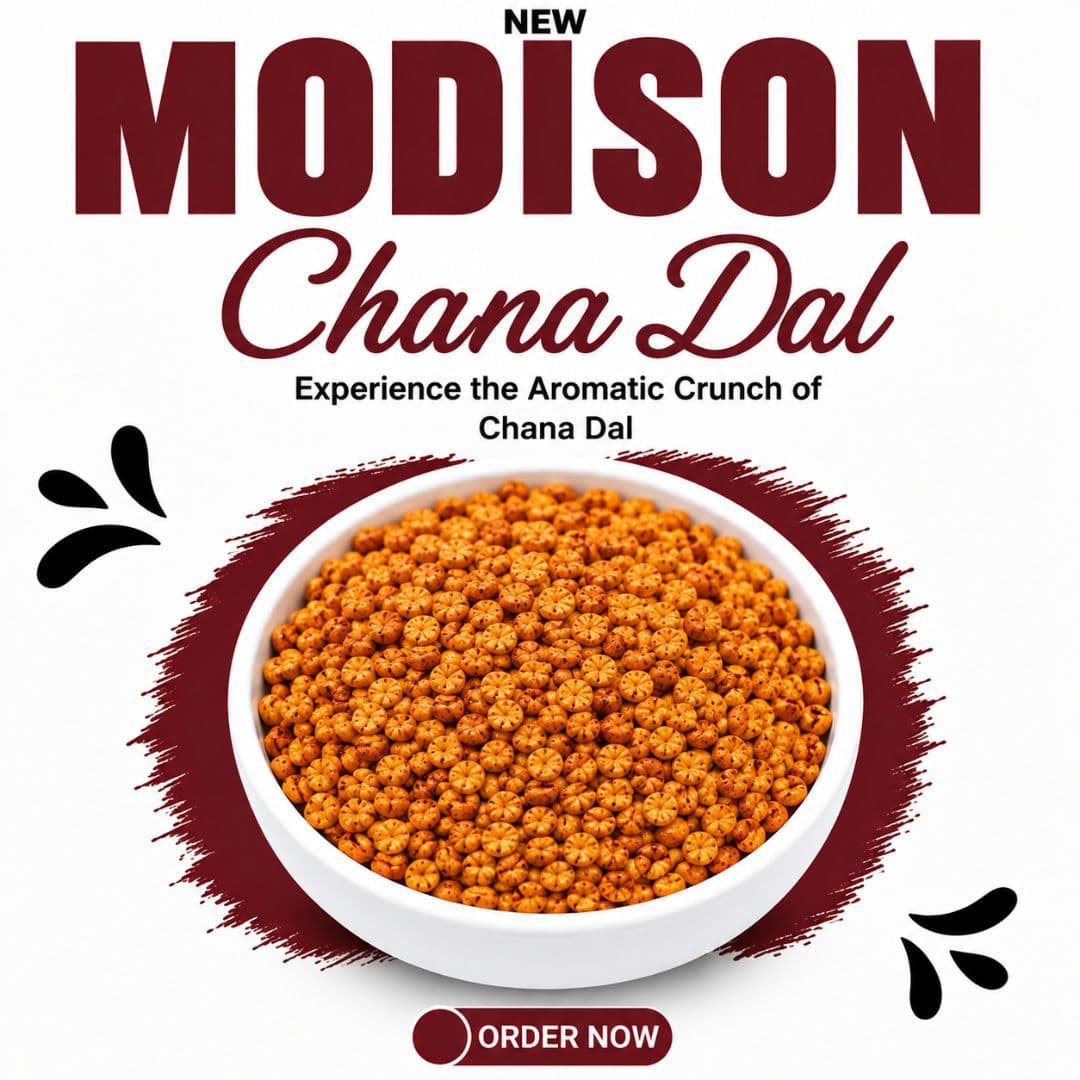 MODISON Roasted Chana Dal Healthy Snacks Masala Split Chickpeas 180g