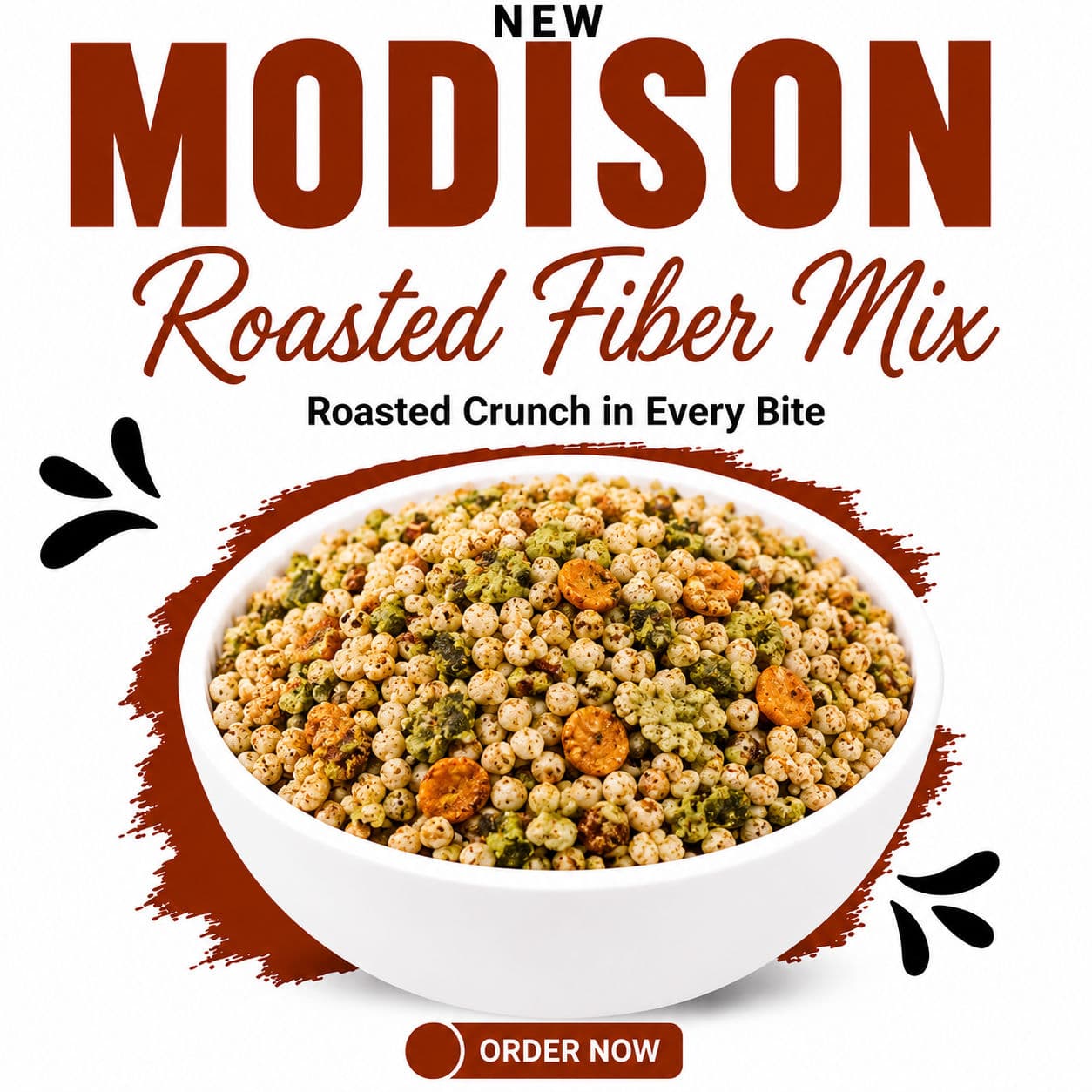 MODISON Roasted Fiber Mix Indian Namkeen Crunchy Millet Sorghum 180g