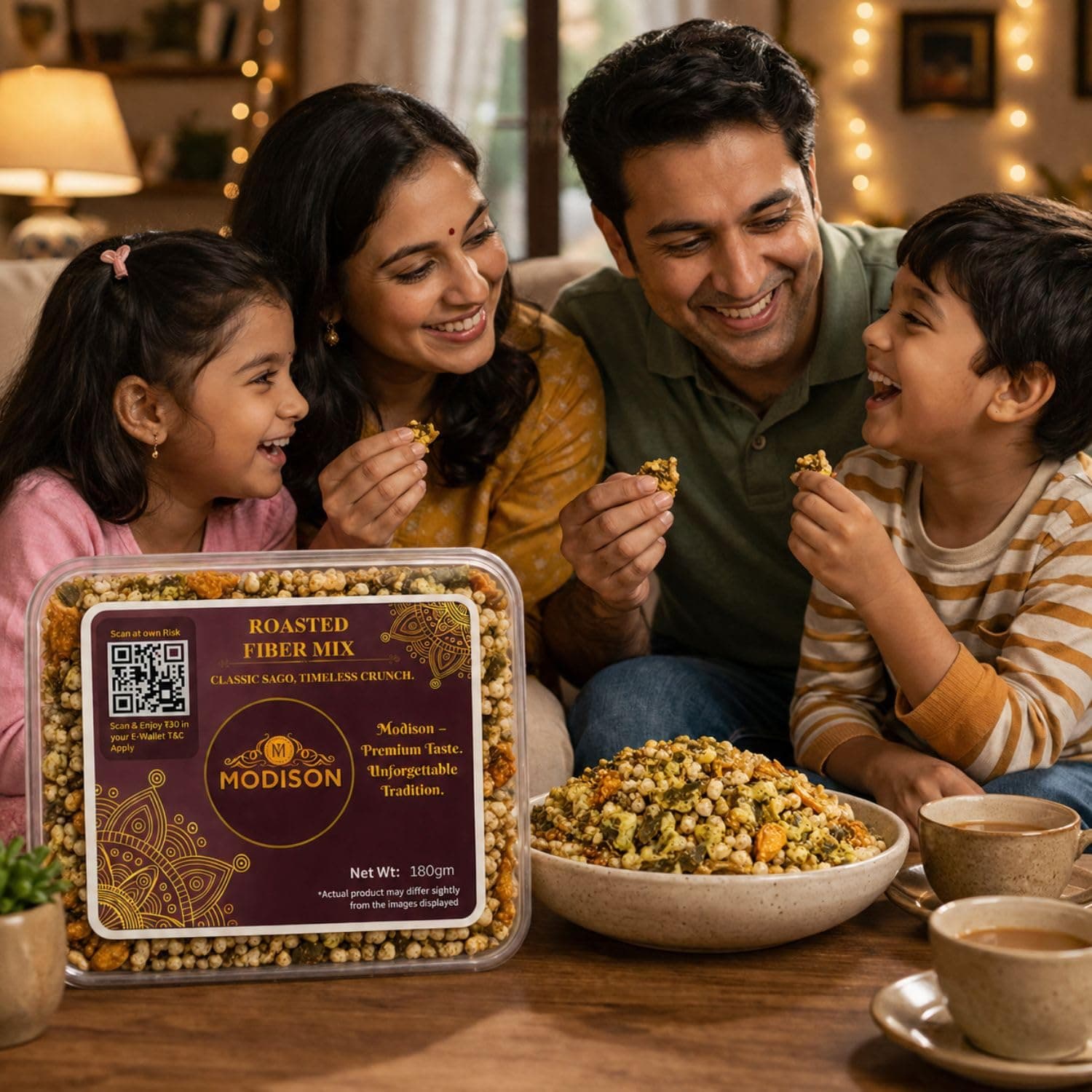 MODISON Roasted Fiber Mix Indian Namkeen Crunchy Millet Sorghum 180g by Modison, view 6