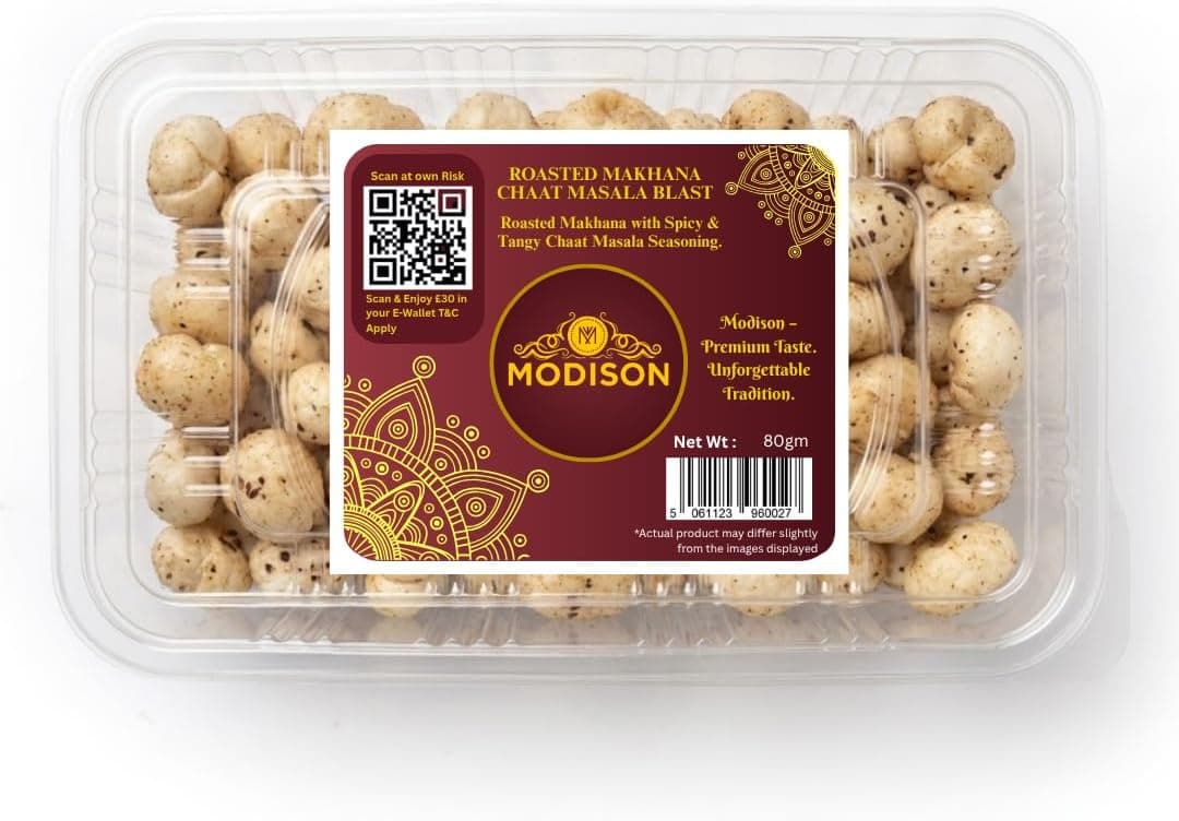 MODISON Roasted Makhana Healthy Snacks Chaat Masala Blast 80g by Modison, view 1