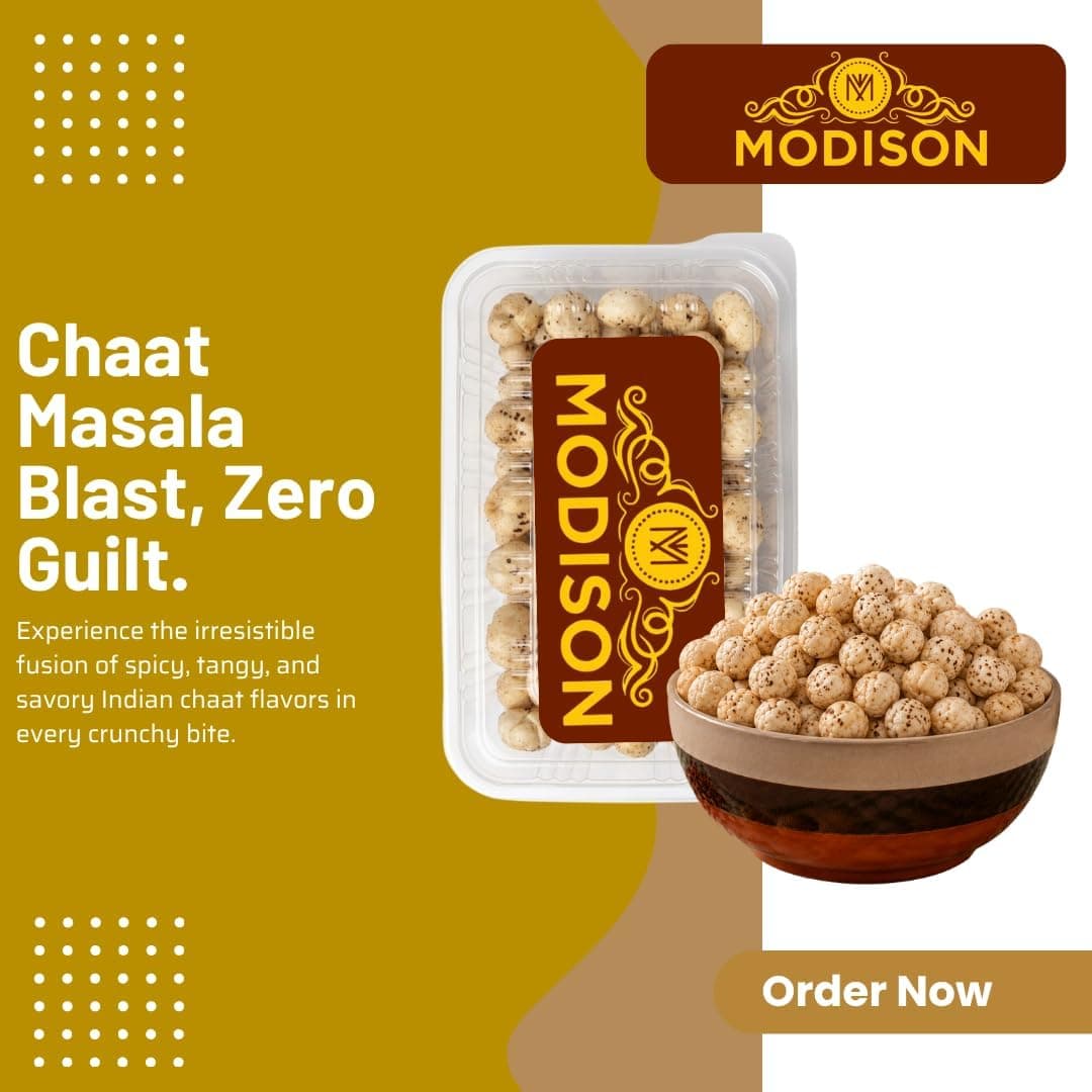 MODISON Roasted Makhana Healthy Snacks Chaat Masala Blast 80g by Modison, view 4