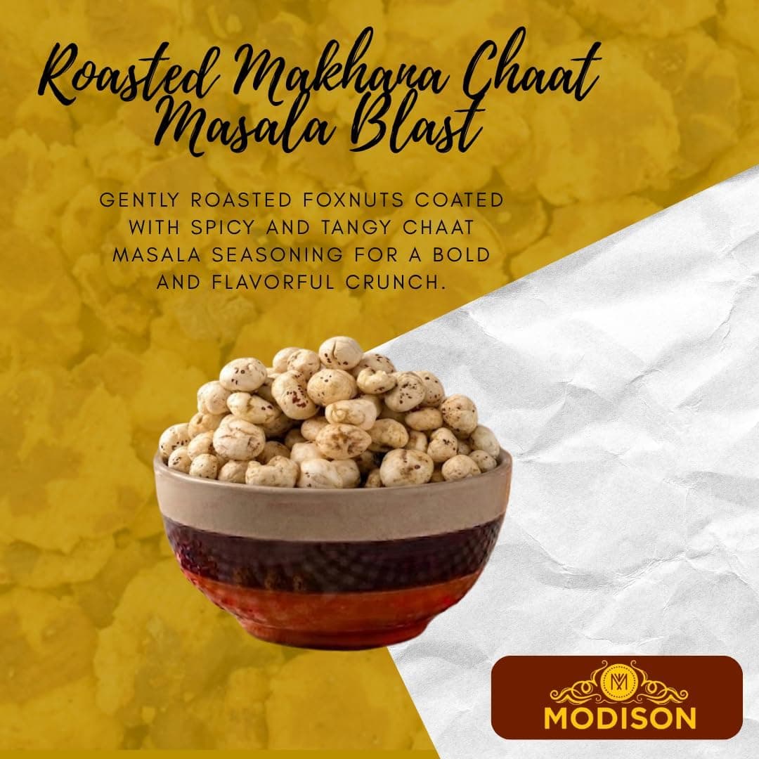 MODISON Roasted Makhana Healthy Snacks Chaat Masala Blast 80g by Modison, view 5
