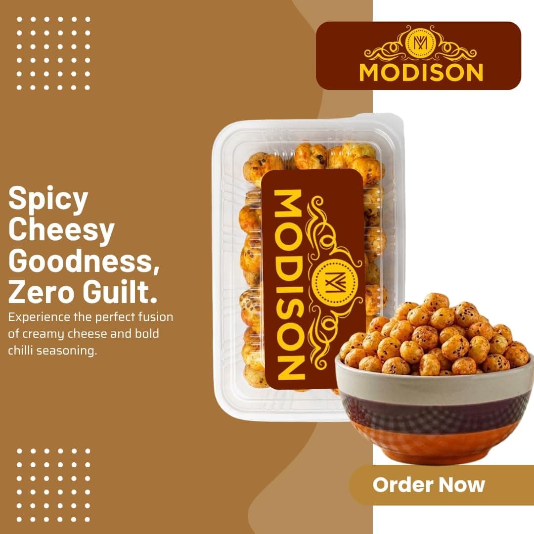 MODISON Roasted Makhana Healthy Snacks Cheese Chilli Fusion 80g by Modison, view 3