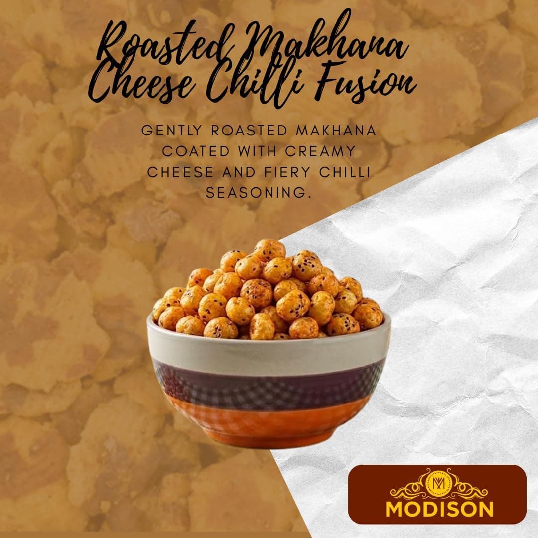 MODISON Roasted Makhana Healthy Snacks Cheese Chilli Fusion 80g by Modison, view 4