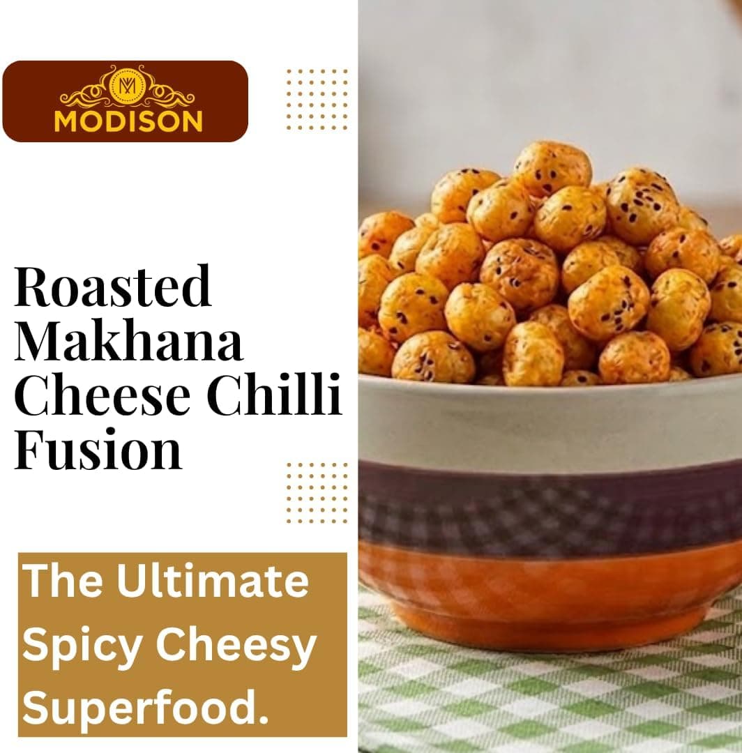 MODISON Roasted Makhana Healthy Snacks Cheese Chilli Fusion 80g by Modison, view 6