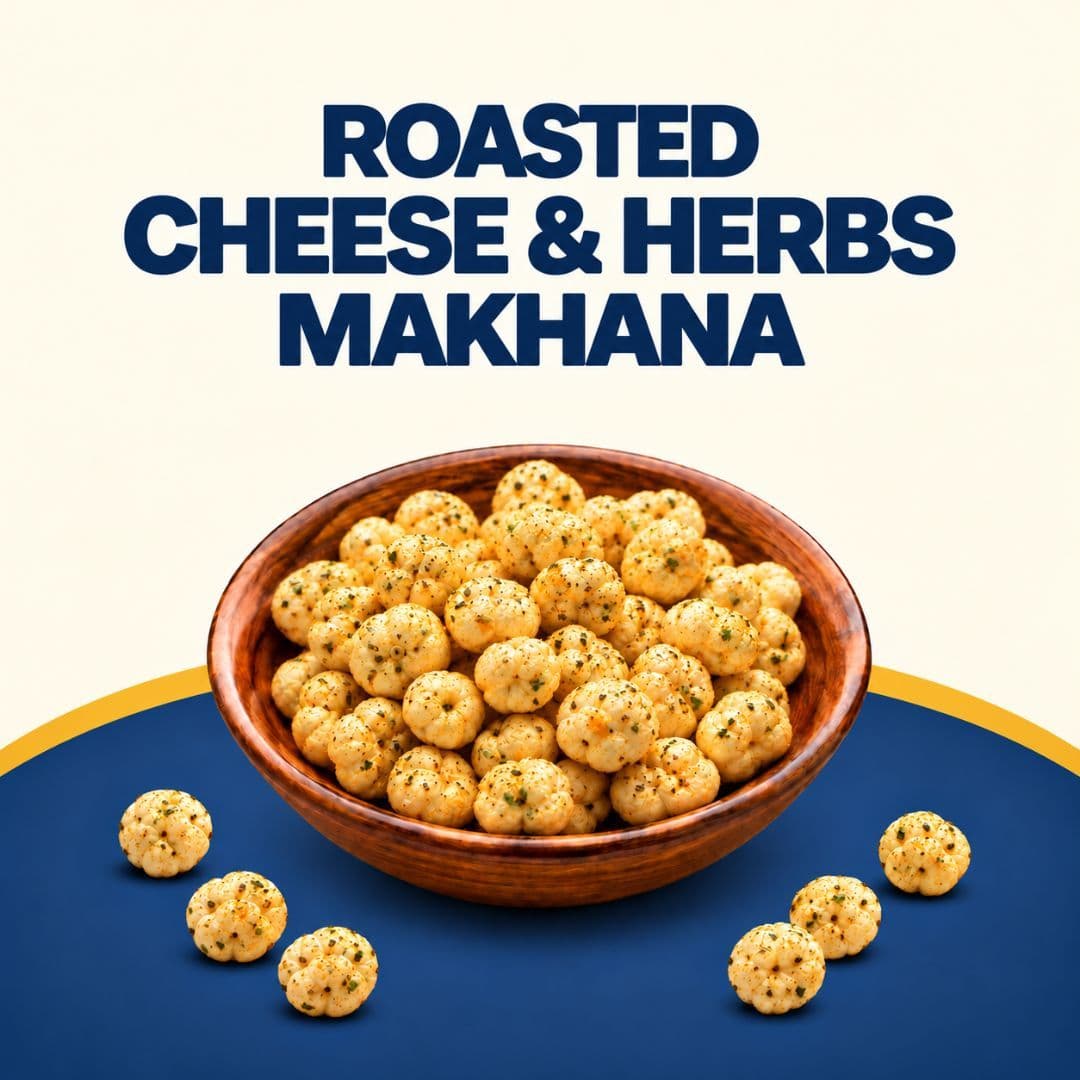 MODISON Roasted Makhana Healthy Snacks Cheese Herbs 80g