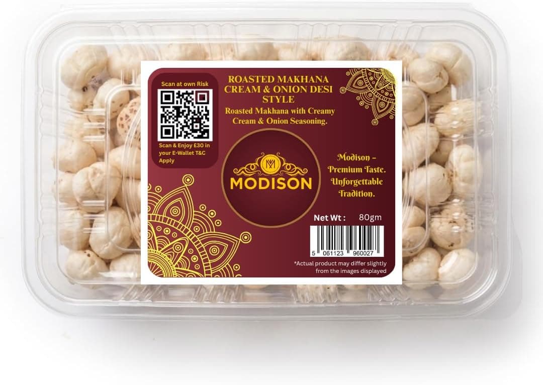MODISON Roasted Makhana Healthy Snacks Cream Onion 80g by Modison, view 1