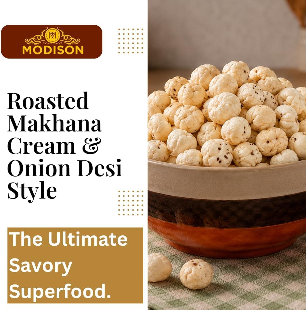 MODISON Roasted Makhana Healthy Snacks Cream Onion 80g by Modison, view 4
