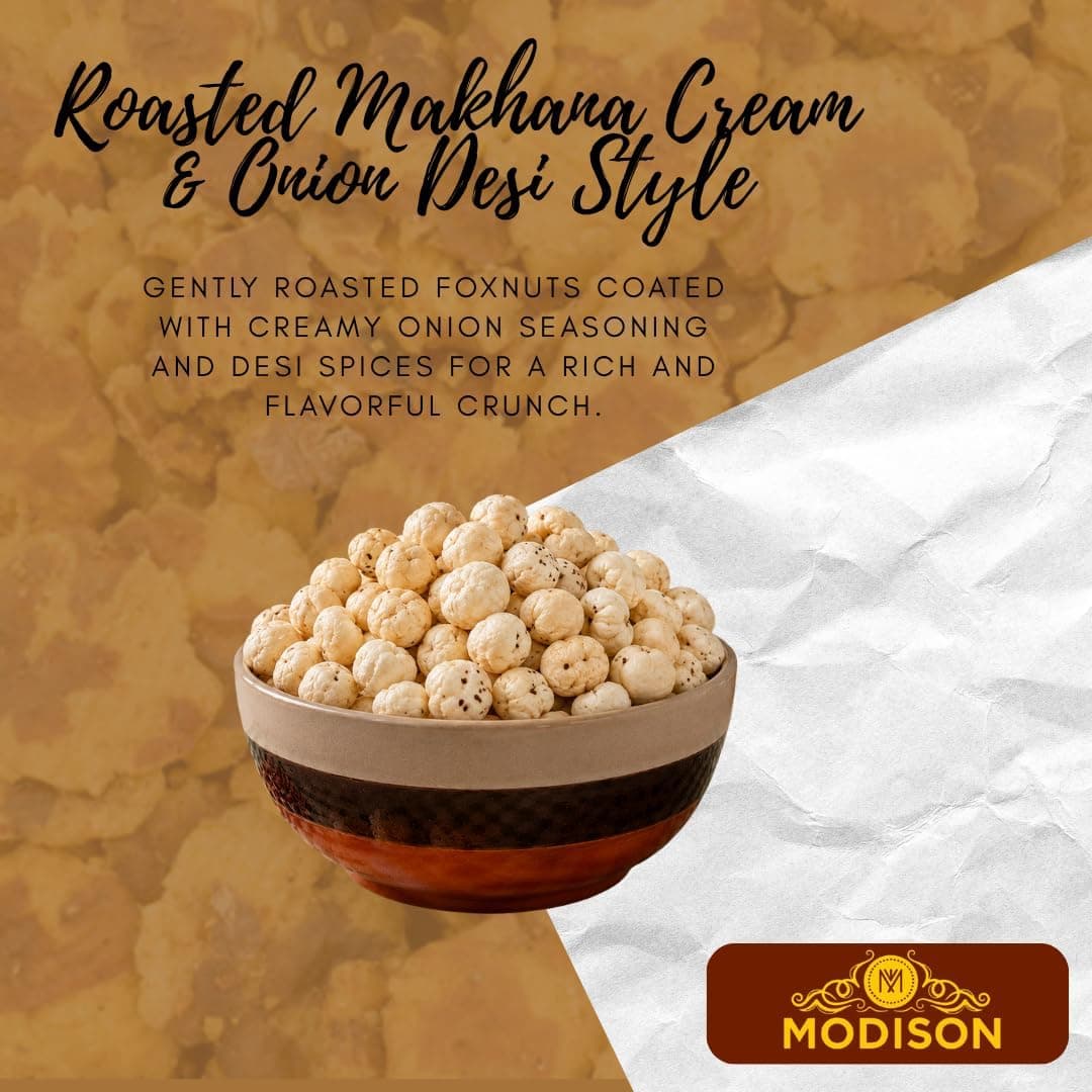MODISON Roasted Makhana Healthy Snacks Cream Onion 80g by Modison, view 6