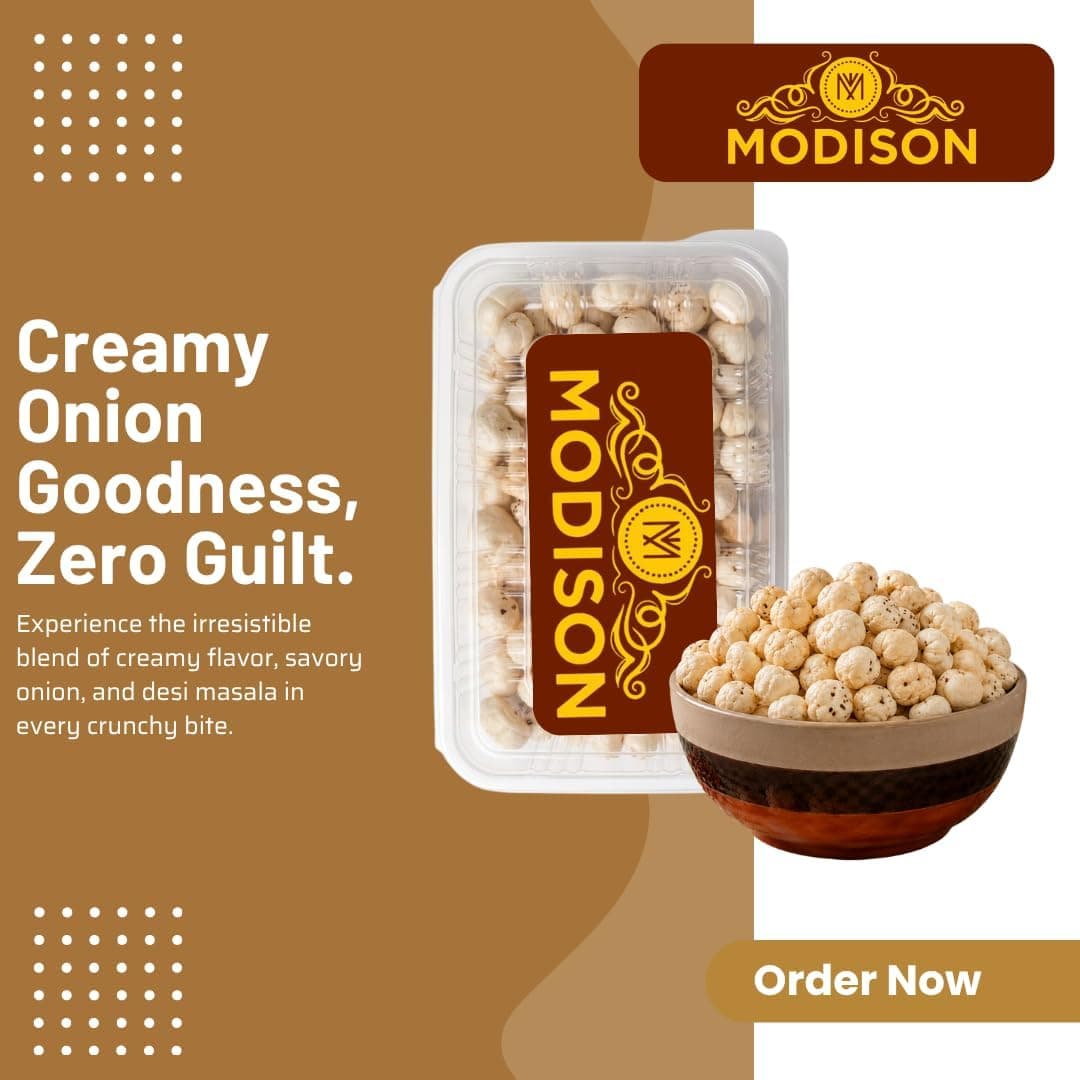 MODISON Roasted Makhana Healthy Snacks Cream Onion 80g by Modison, view 7