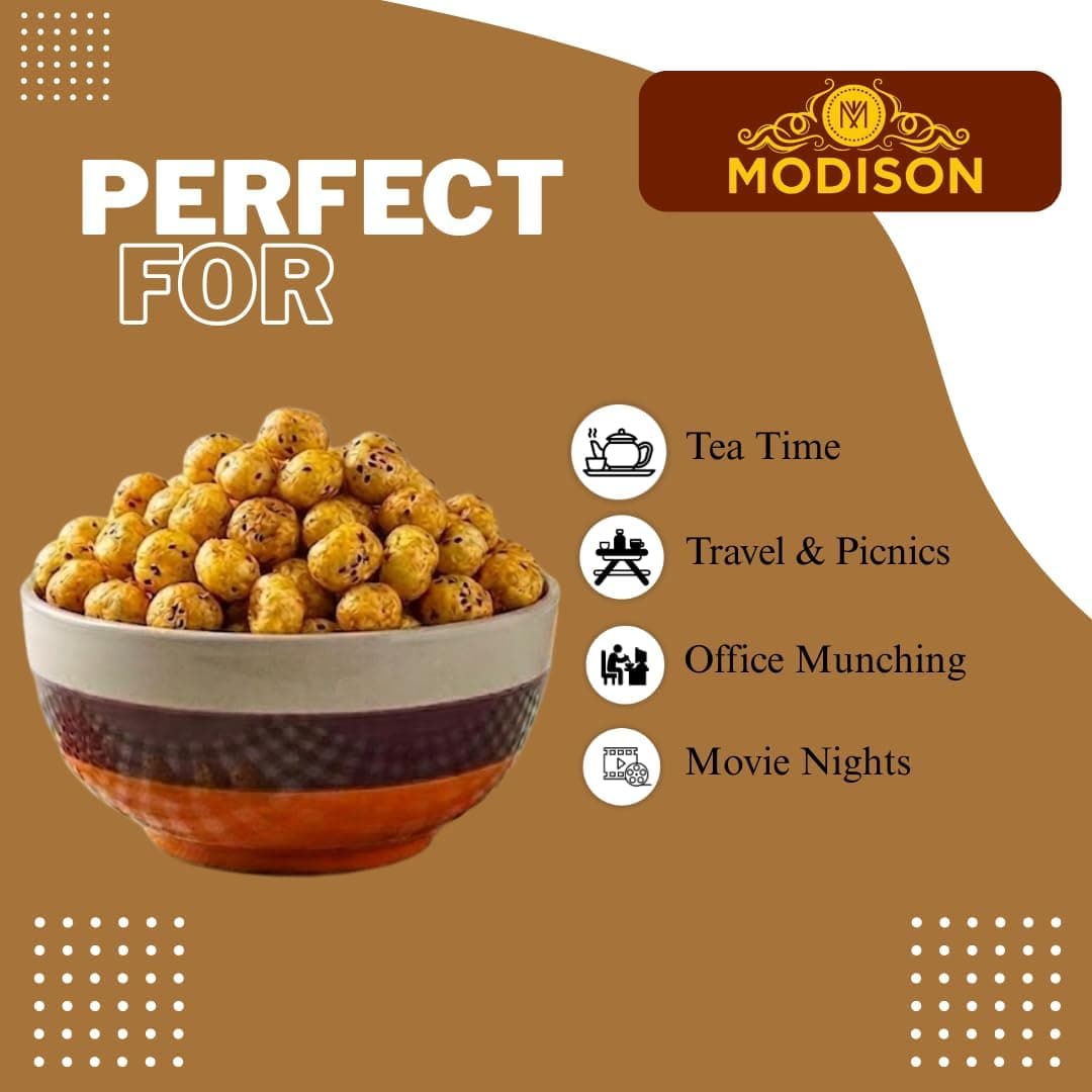 MODISON Roasted Makhana Healthy Snacks Smoky Barbeque Masala 80g by Modison, view 3