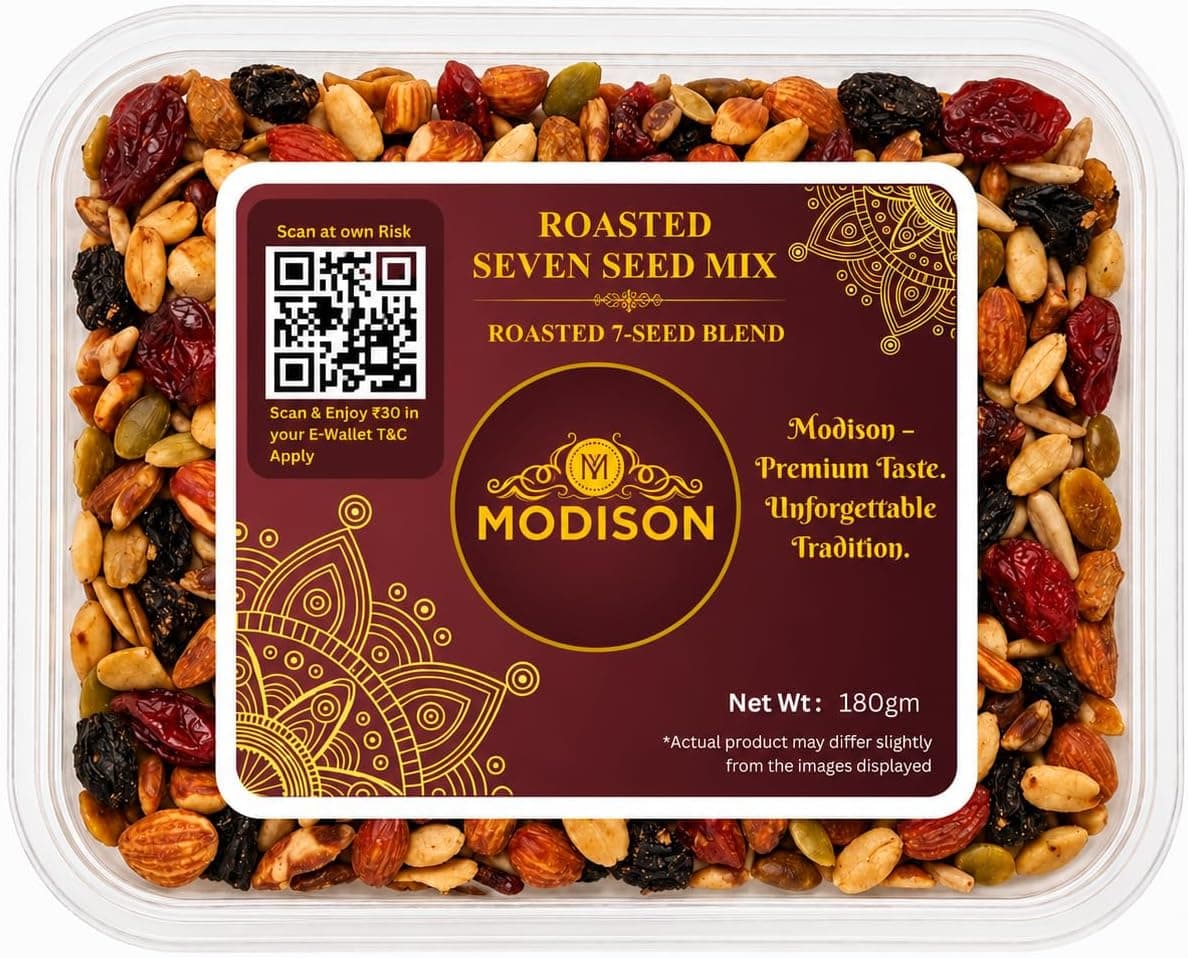 MODISON Roasted Seven Seed Mix Indian Snacks Protein Rich 180g alternate image