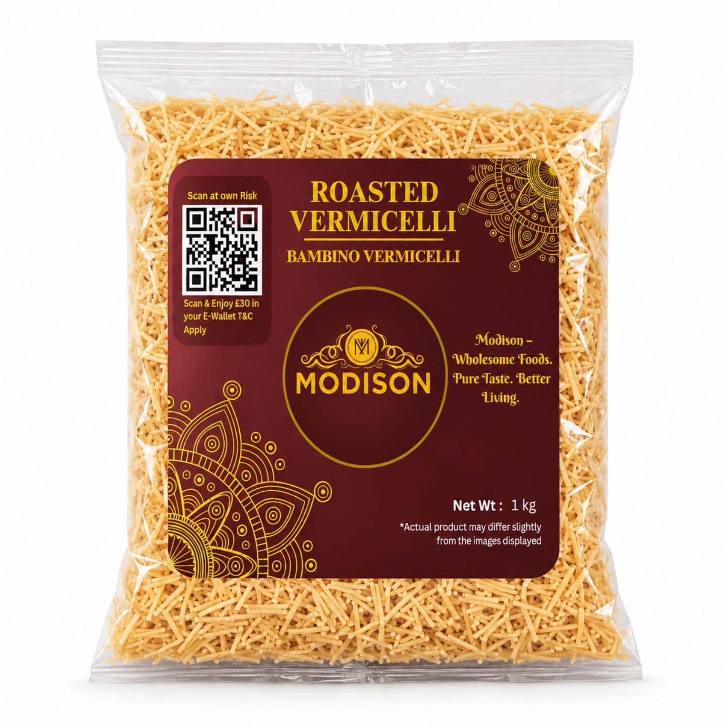 MODISON Roasted Vermicelli Wheat Semolina Ready to Cook 1kg by Modison