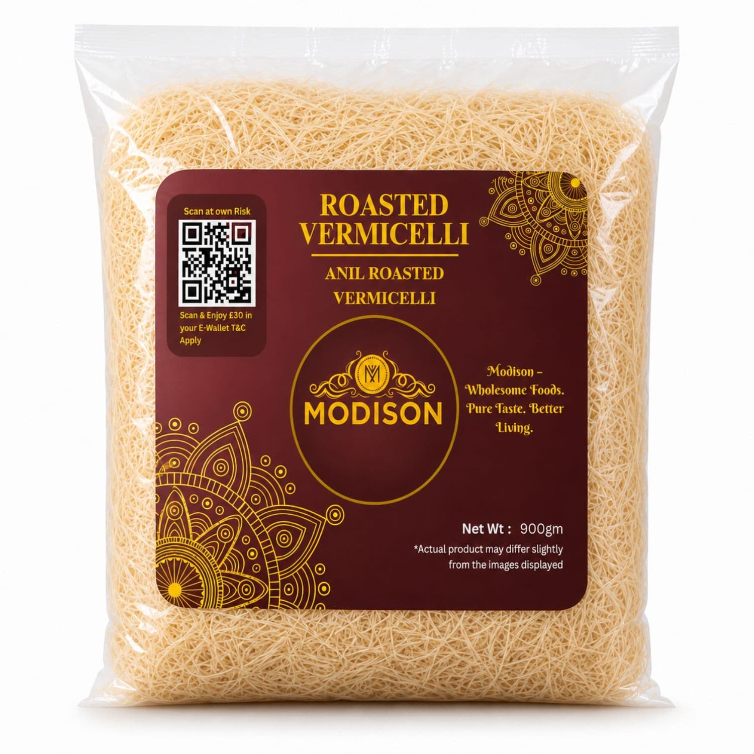MODISON Roasted Vermicelli Wheat Semolina Seviyan 900g by Modison